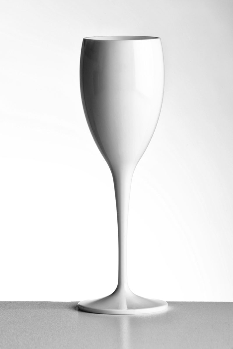 Champagne Glass 17cl in White opaque premium unbreakable polycarbonate from Barcompagniet