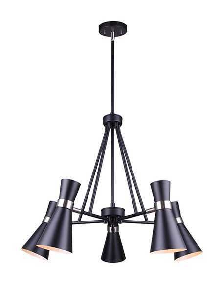 Canarm Ich668a05bkn Griffith 5 Lights 300w Black Rod Chandelier