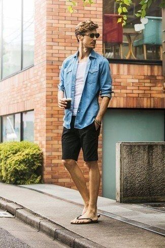 Style Denim Shirt With Shorts