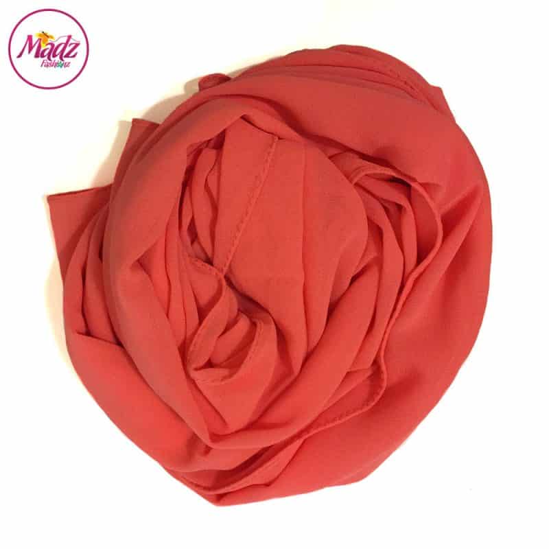 Long Plain Chiffon Coral Muslim Hijabs Scarves Shawls