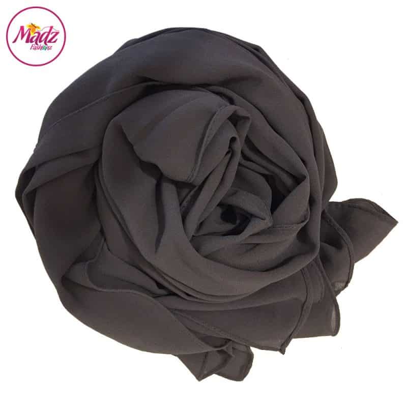 Long Plain Chiffon Grey Muslim Hijabs Scarves Shawls