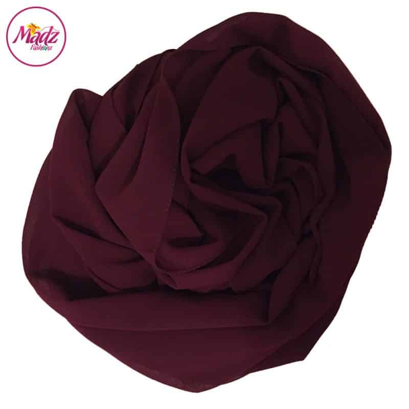 Long Plain Chiffon Maroon Muslim Hijabs Scarves Shawls