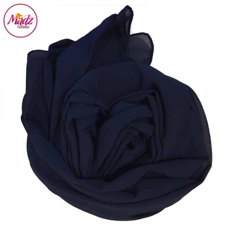 Long Plain Chiffon Navy Muslim Hijabs Scarves Shawls