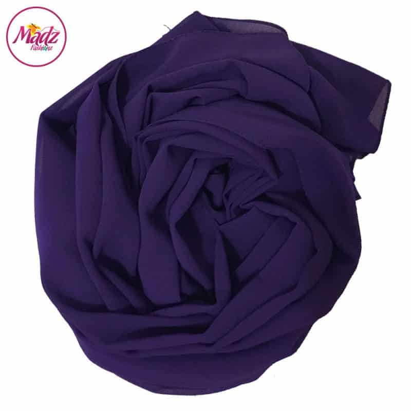Long Plain Chiffon Purple Muslim Hijabs Scarves Shawls