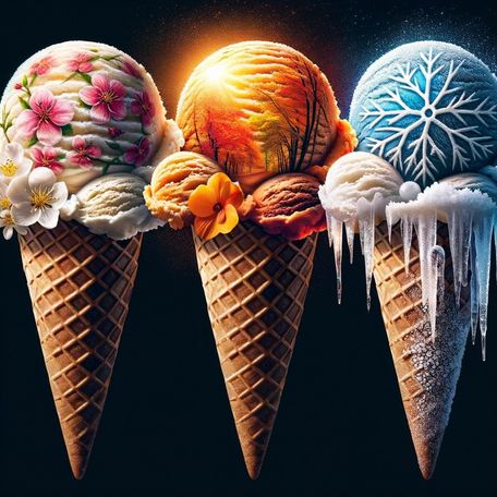 Spring, autumn and winter ice cream