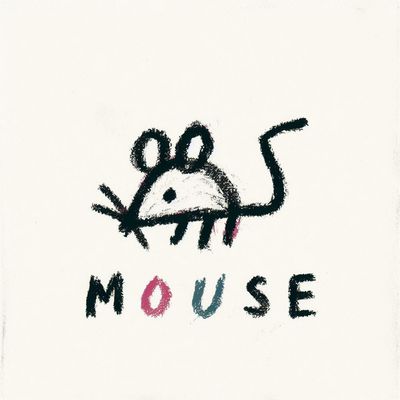 A minimalistic child sketch drawing of a mouse 