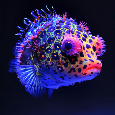 Neon pufferfish