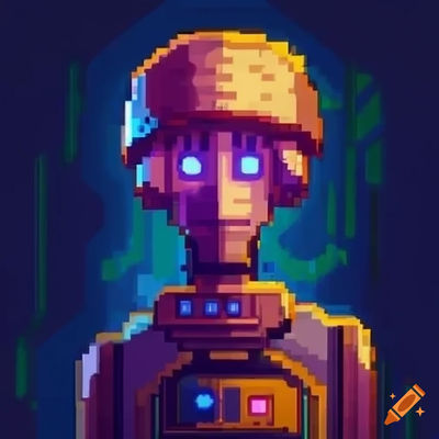 Old Robot pixeled