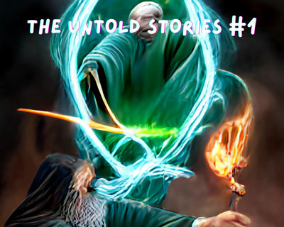 Epic battle between Gandalf the white and lord Voldemort in a comic style