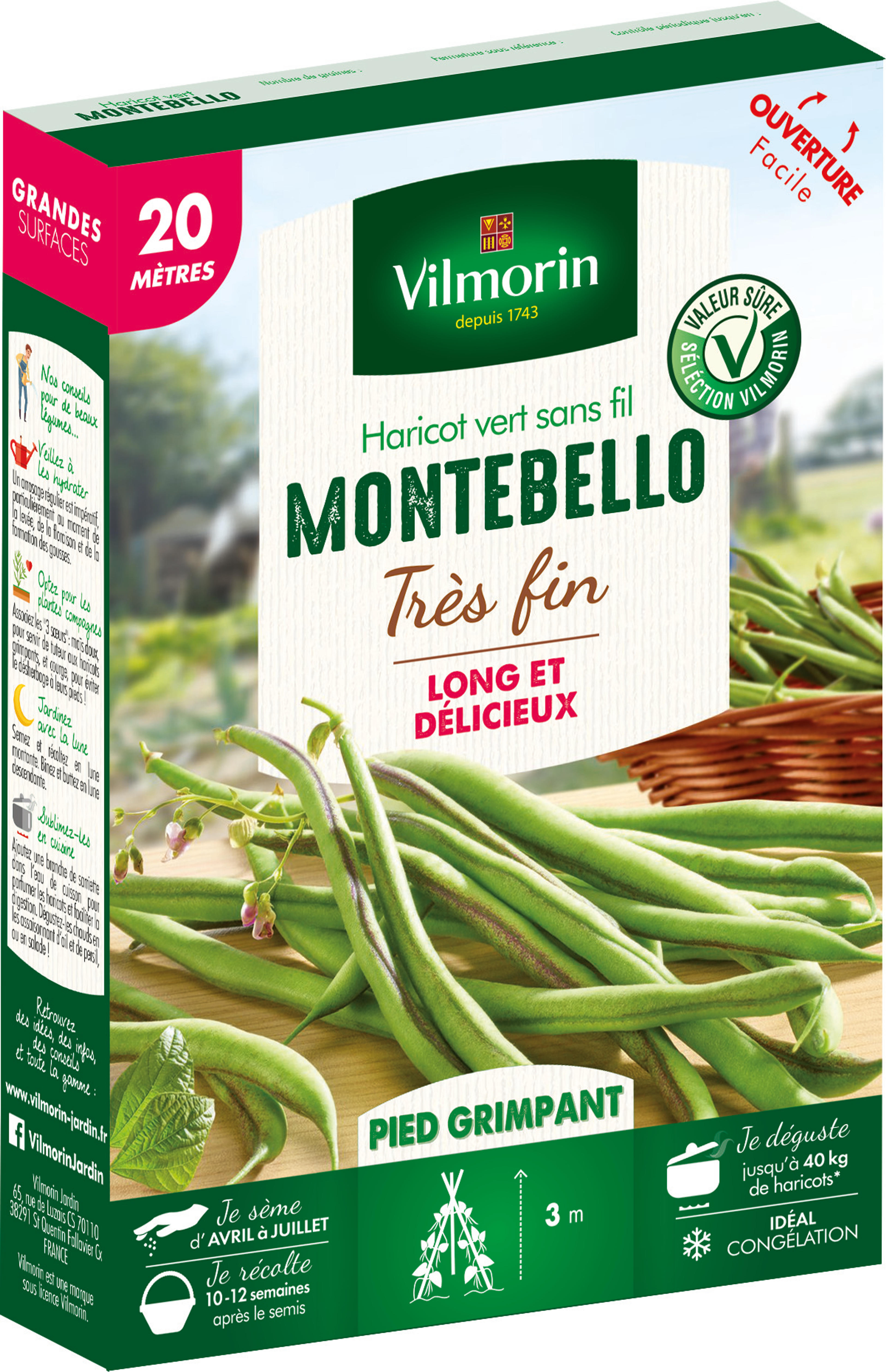 Haricot Grimpant Vert Montebello - 20 m | Vilmorin Jardin