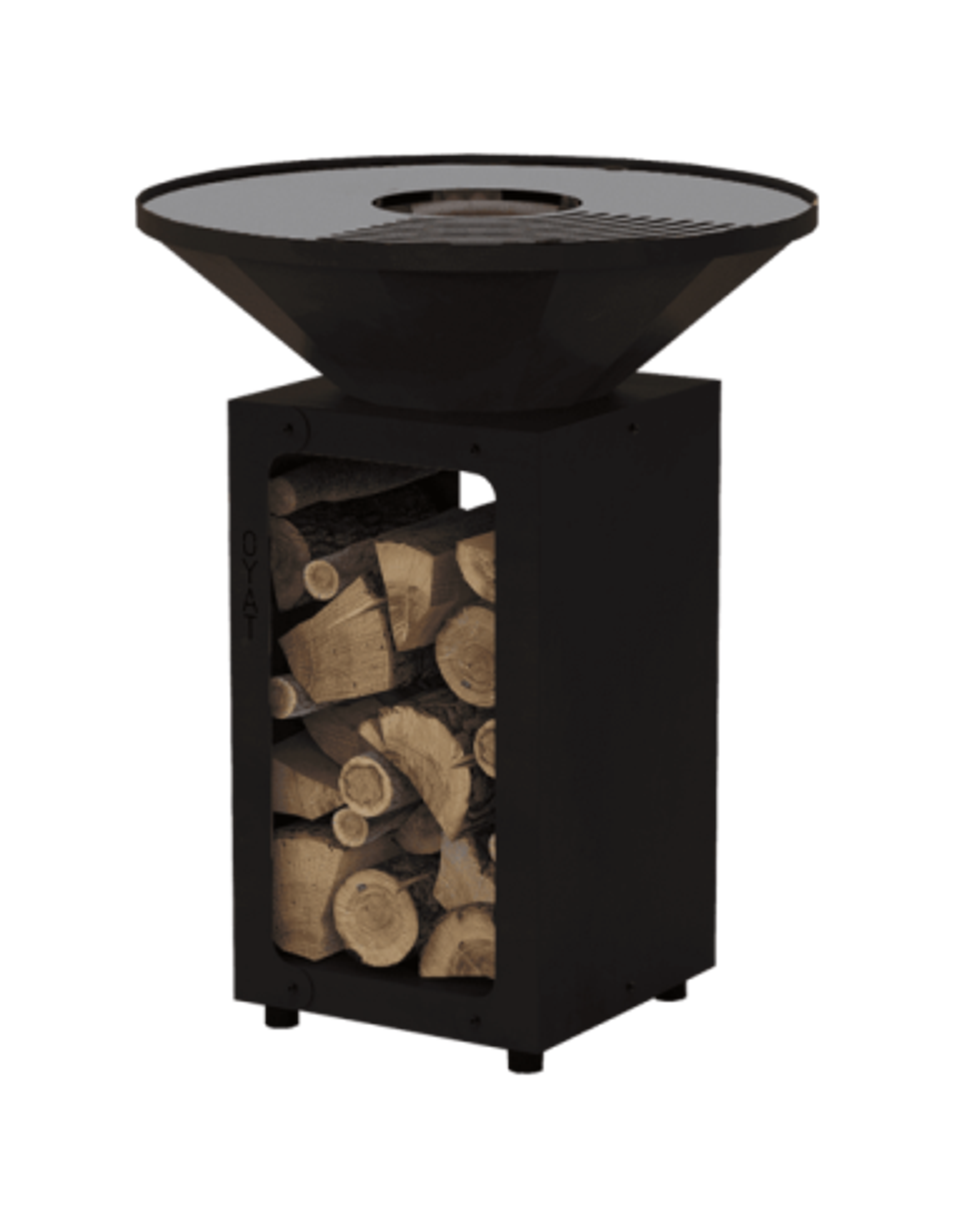 Brasero plancha rond Ø 55 cm sur meuble - Noir - B.B.O 58 Noir - Oyat