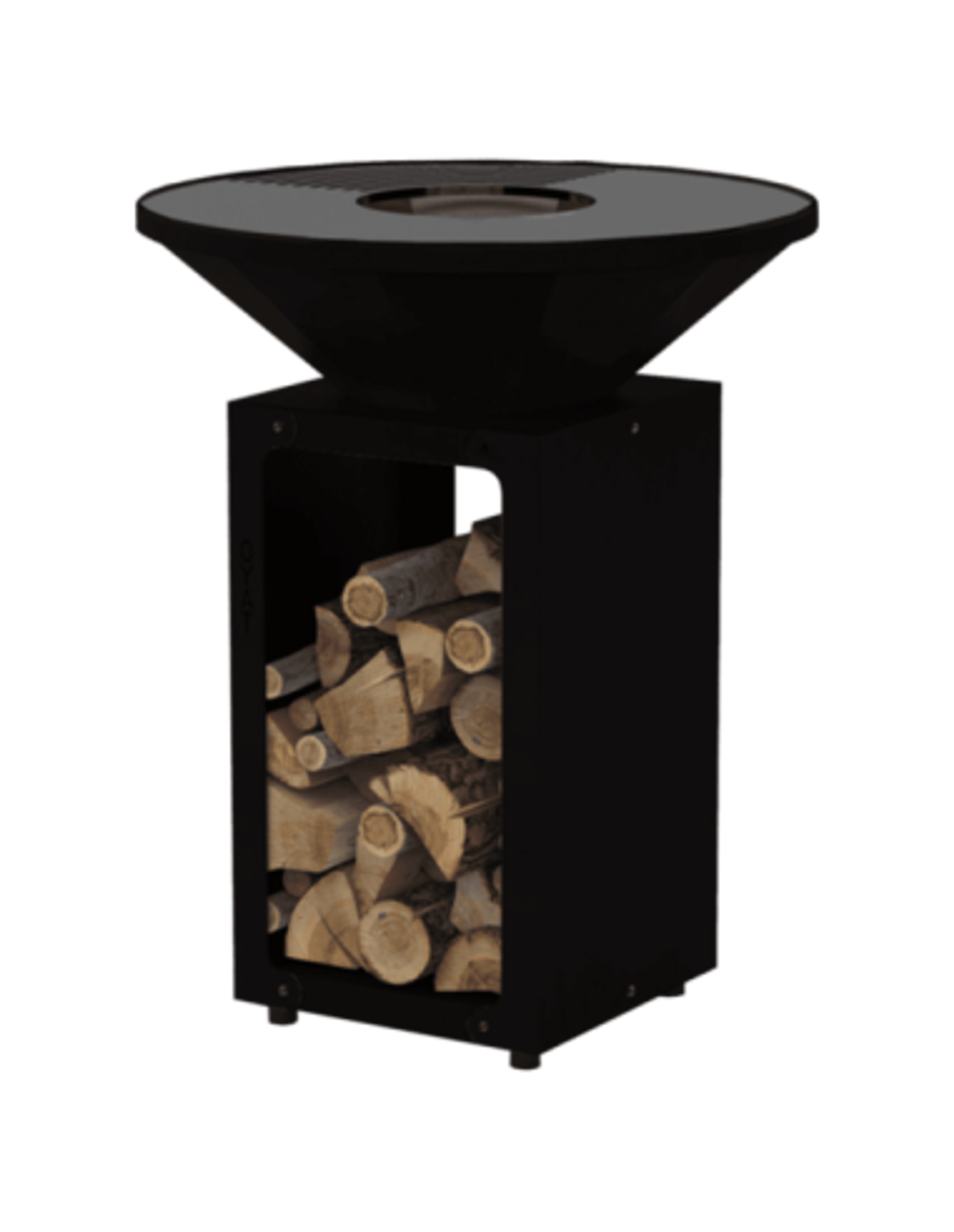 Brasero plancha rond Ø 65 cm sur meuble - Noir - B.B.O 68 Noir - Oyat