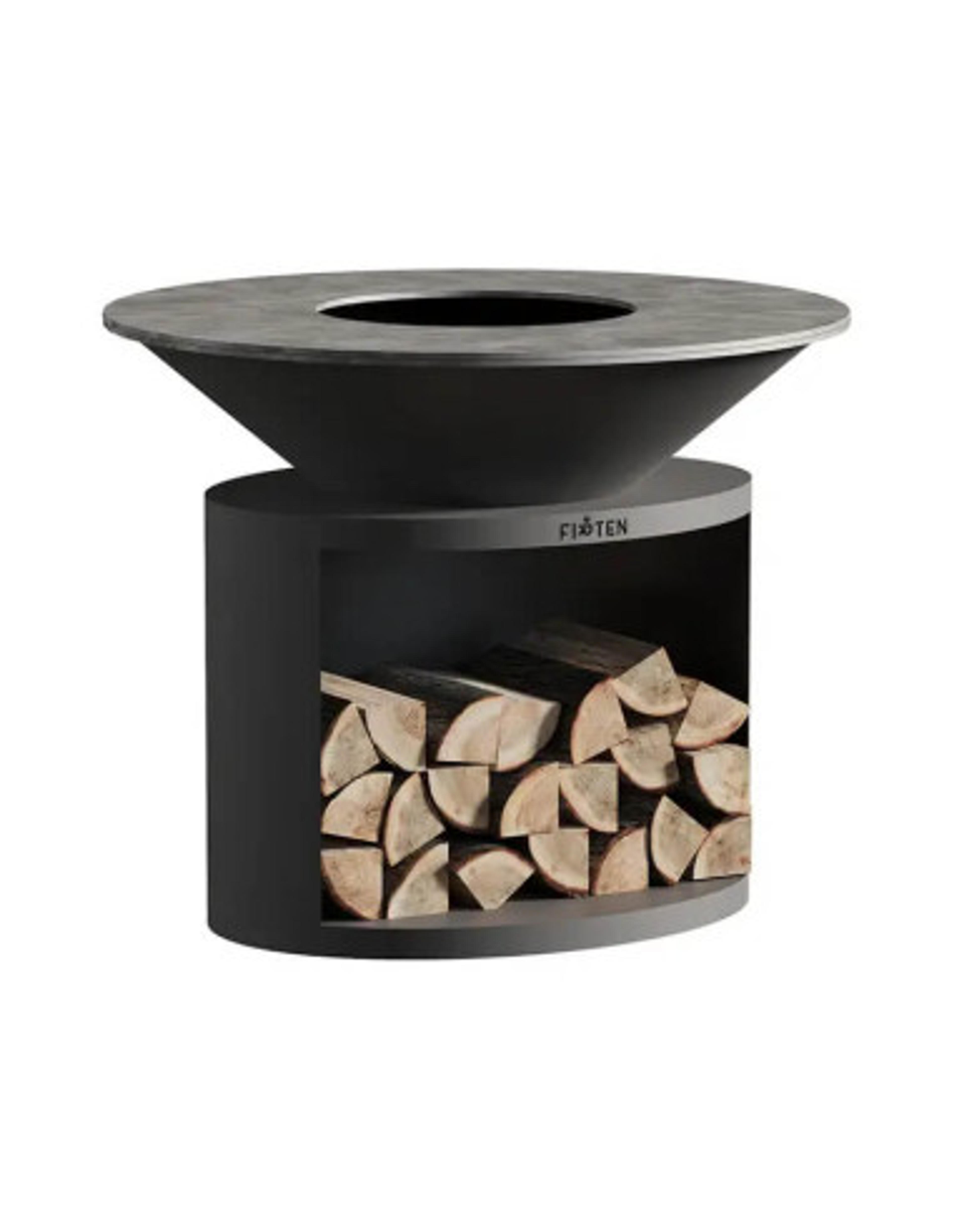 Brasero plancha rond Ø 120 cm sur meuble - Noir - Ellipse - Firten