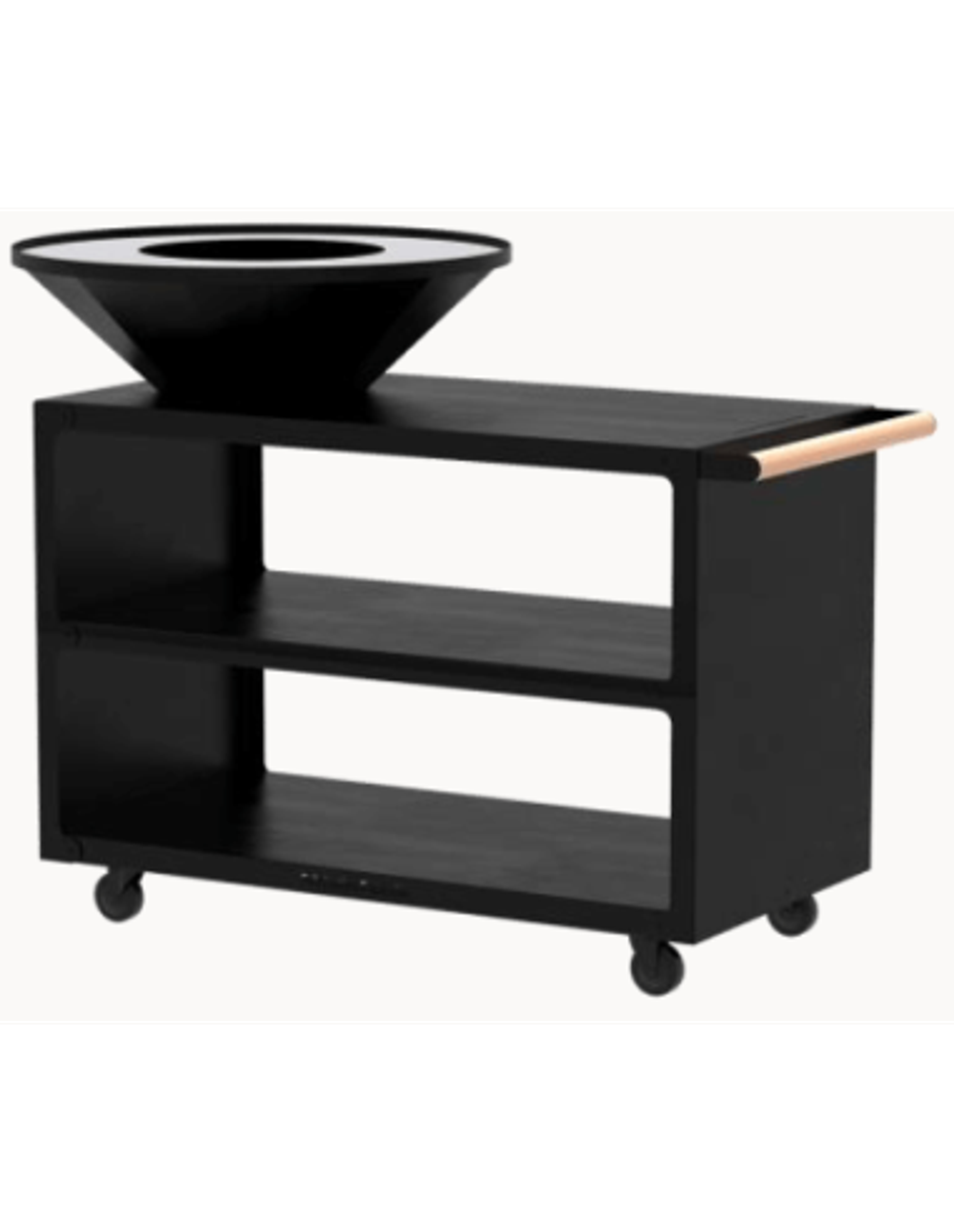 Brasero plancha rond Ø 84 cm sur desserte 127 x 85,5 cm - Noir - Pontaillac - Oyat