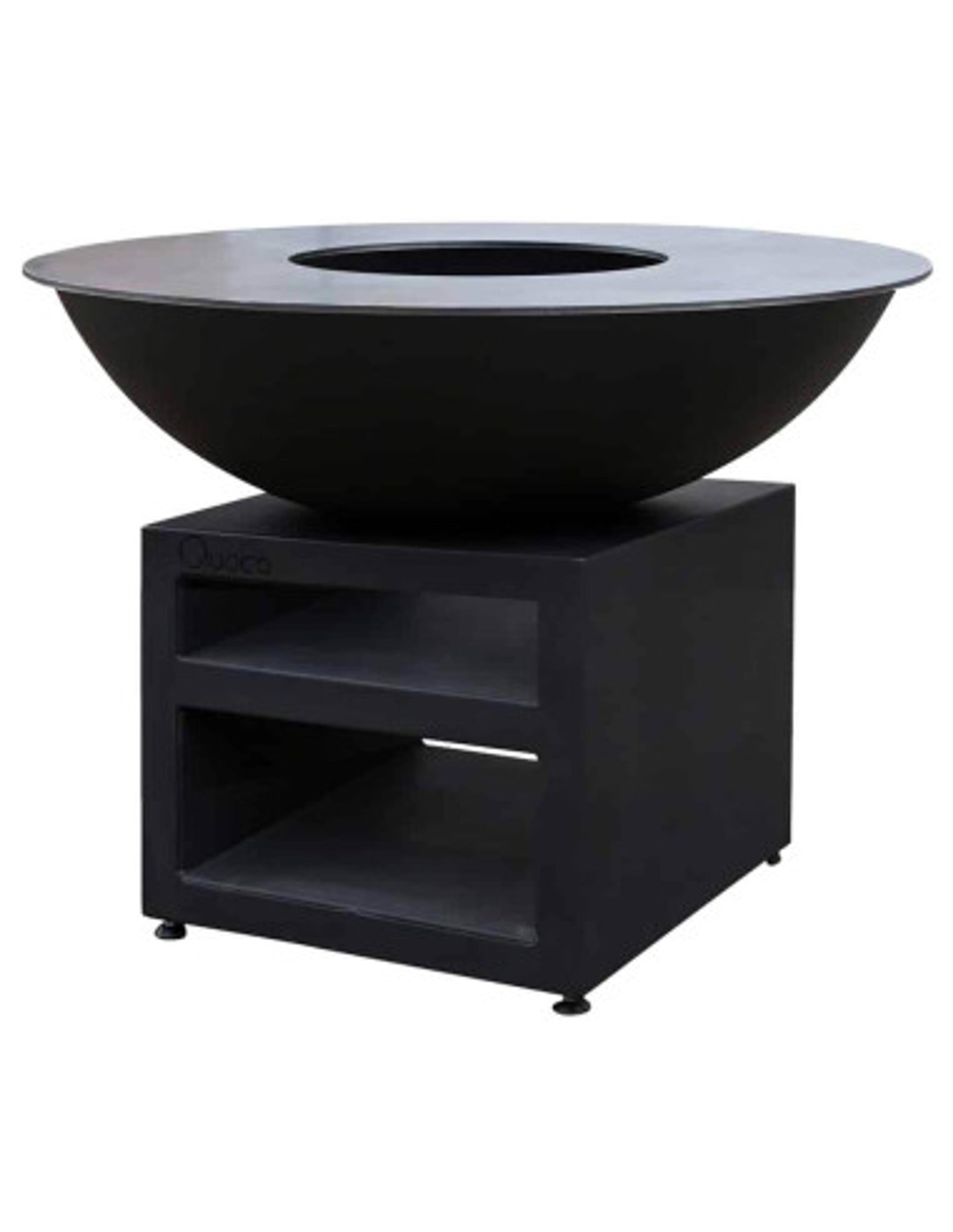 Brasero rond Ø 130 cm sur meuble - Noir - Piatto - Extra Large - Quoco