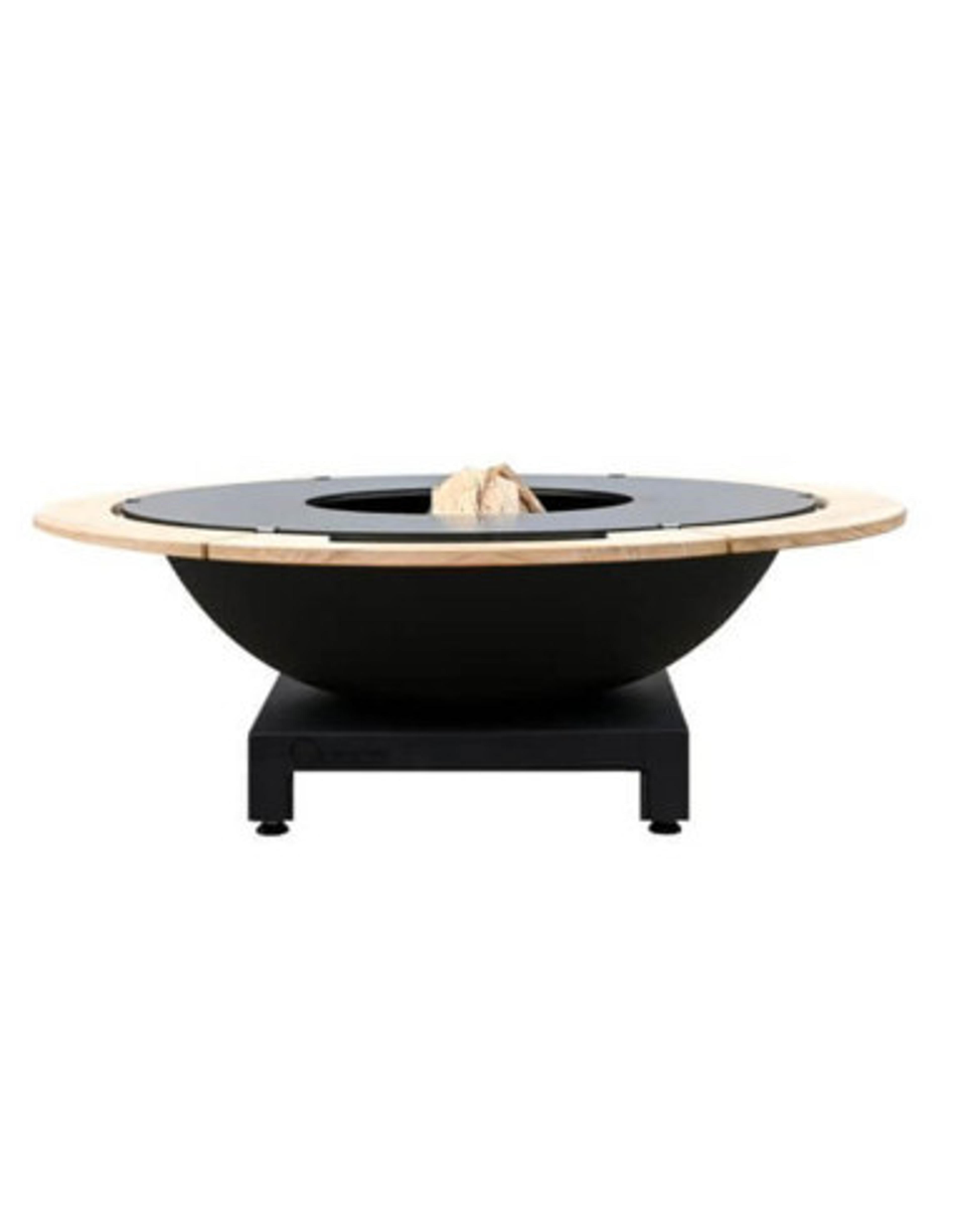 Brasero rond Ø 106 cm sur socle - Noir - Piatto Basso+ - Moyen - Quoco