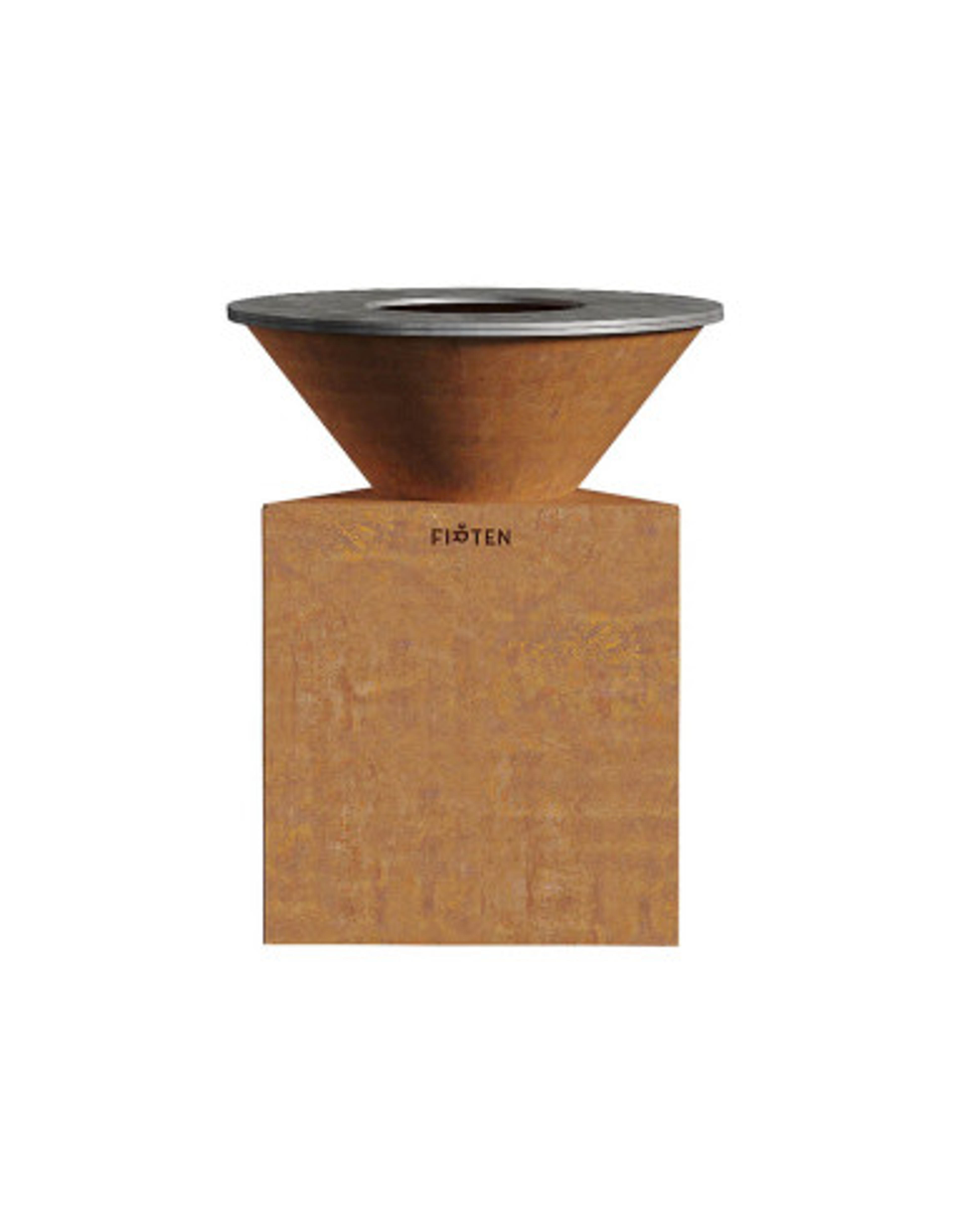 Brasero rond Ø 80 cm sur meuble - Acier Corten - Tradition - Firten
