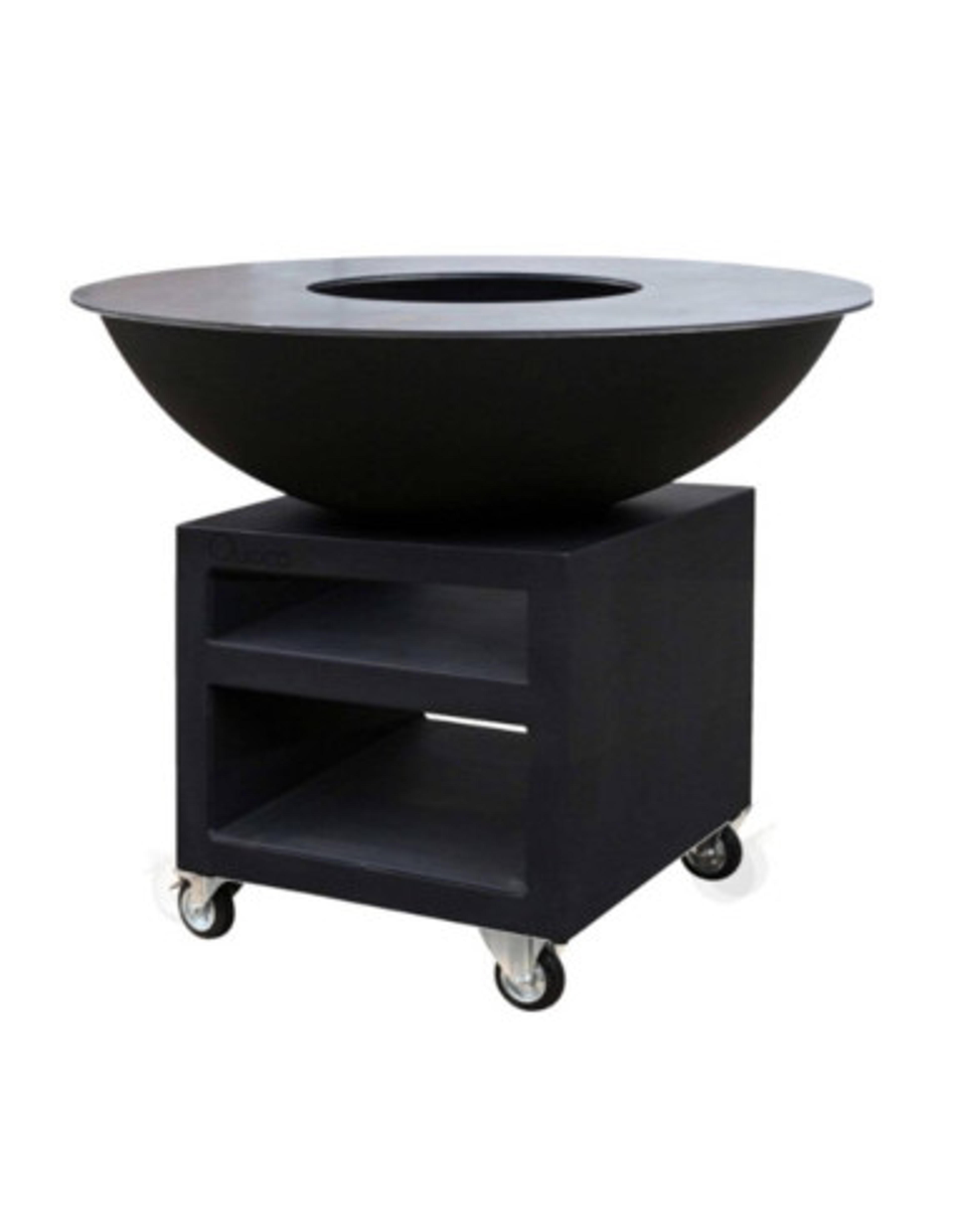 Brasero rond Ø 94 cm sur meuble - Noir - Piatto - Large Pro - Quoco