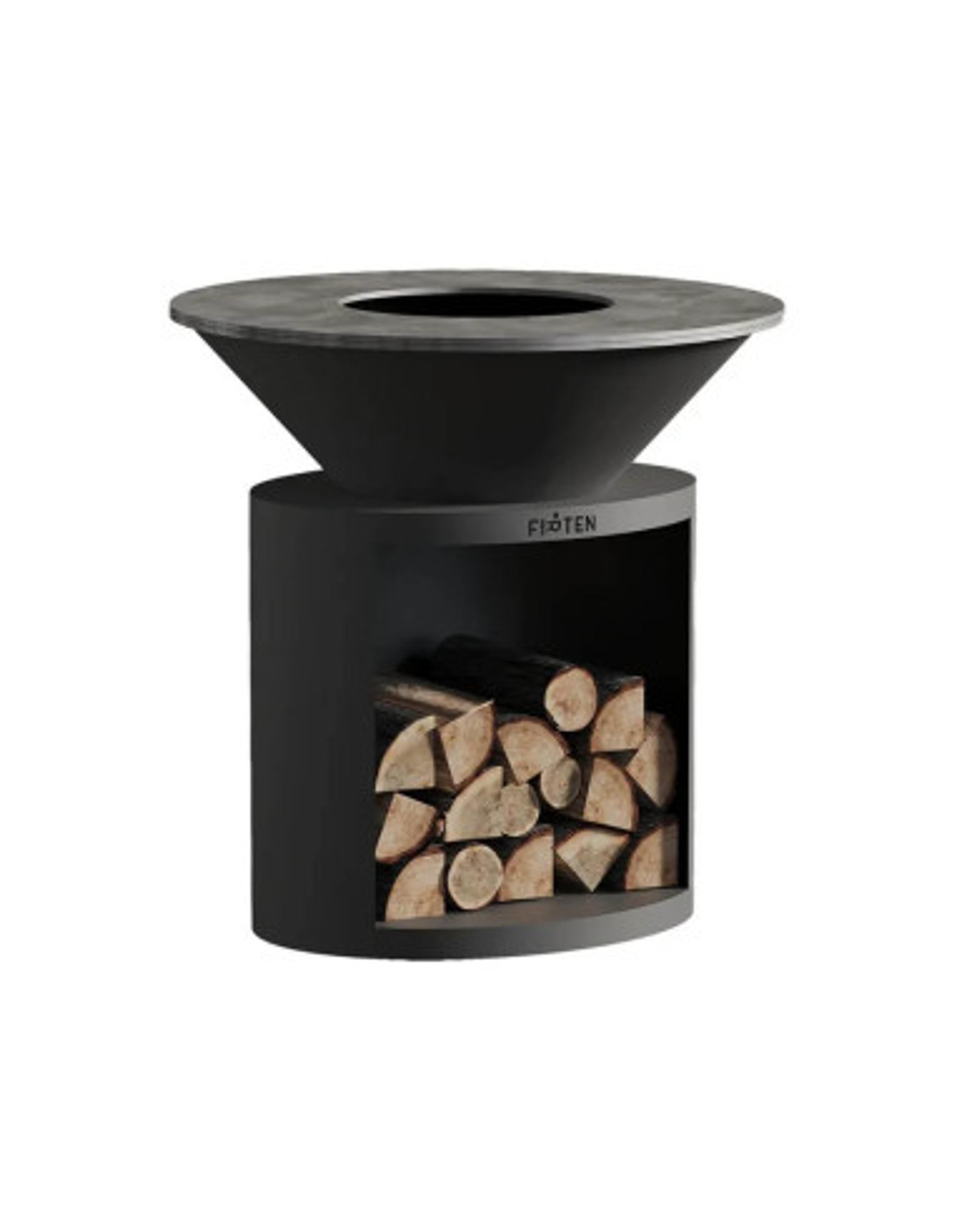 Brasero rond Ø 100 cm sur meuble - Noir - Ellipse - Firten