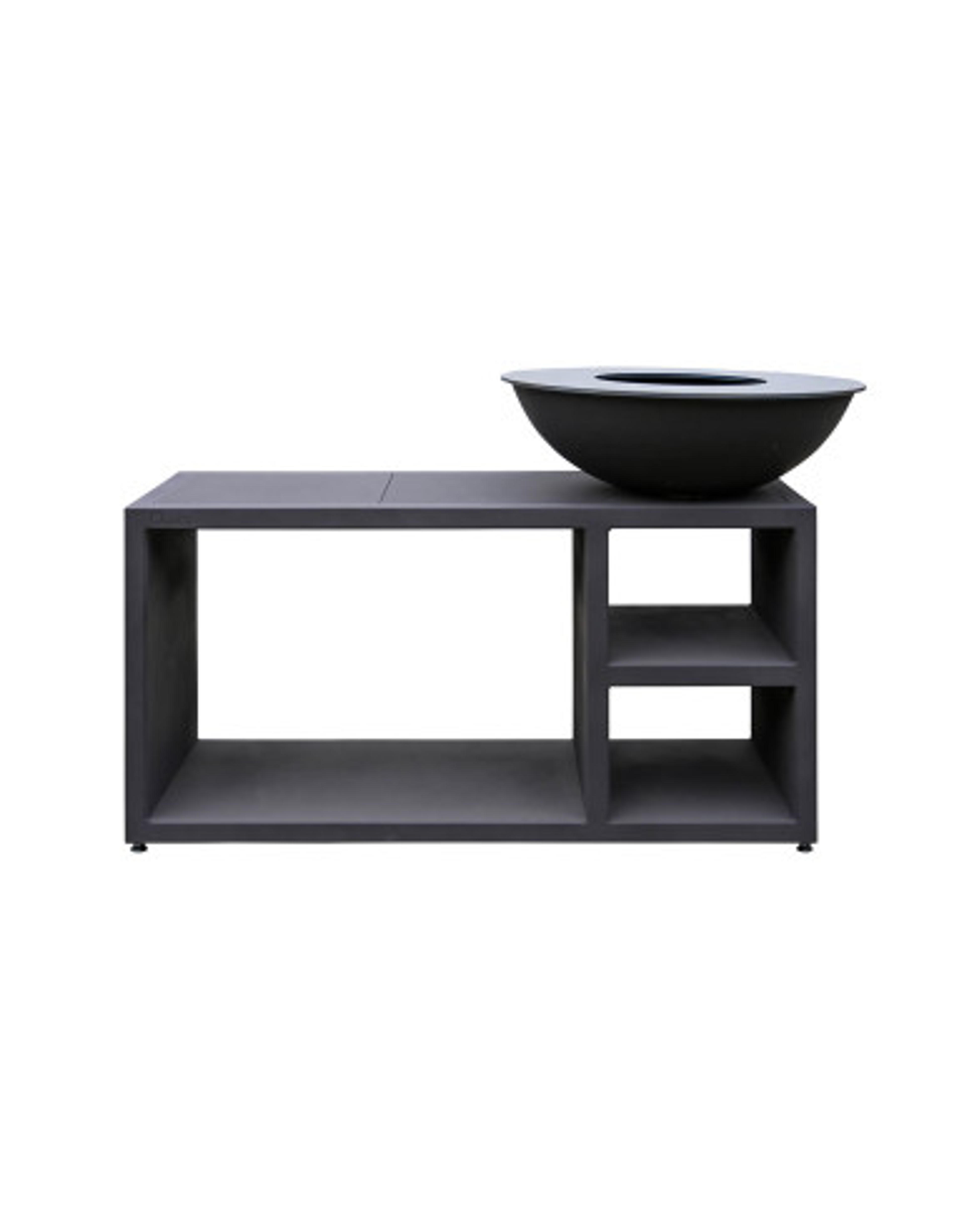 Brasero plancha rond Ø 84 cm sur Table - Noir - Quoco