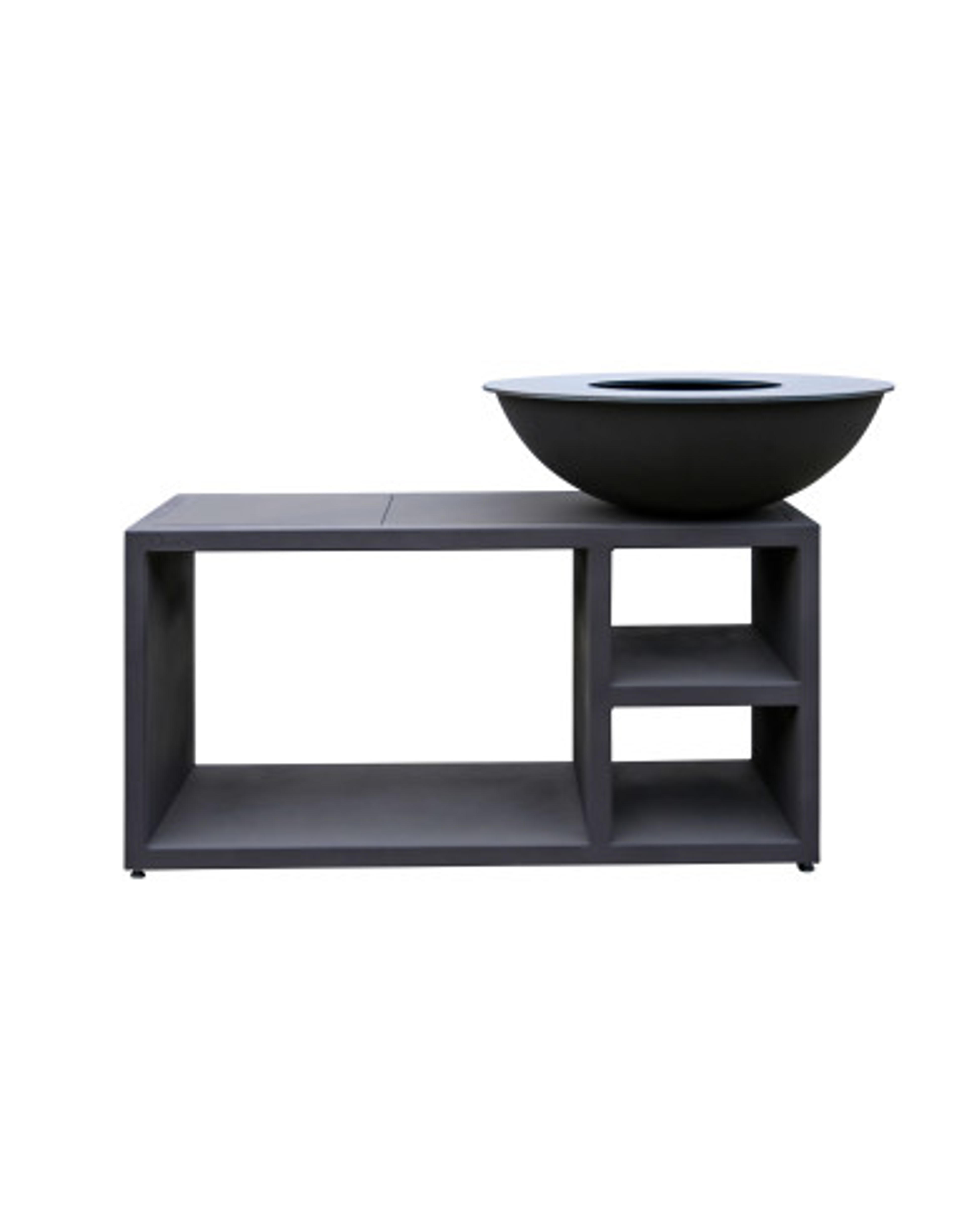 Brasero plancha rond Ø 94 cm sur Table - Noir - Quoco
