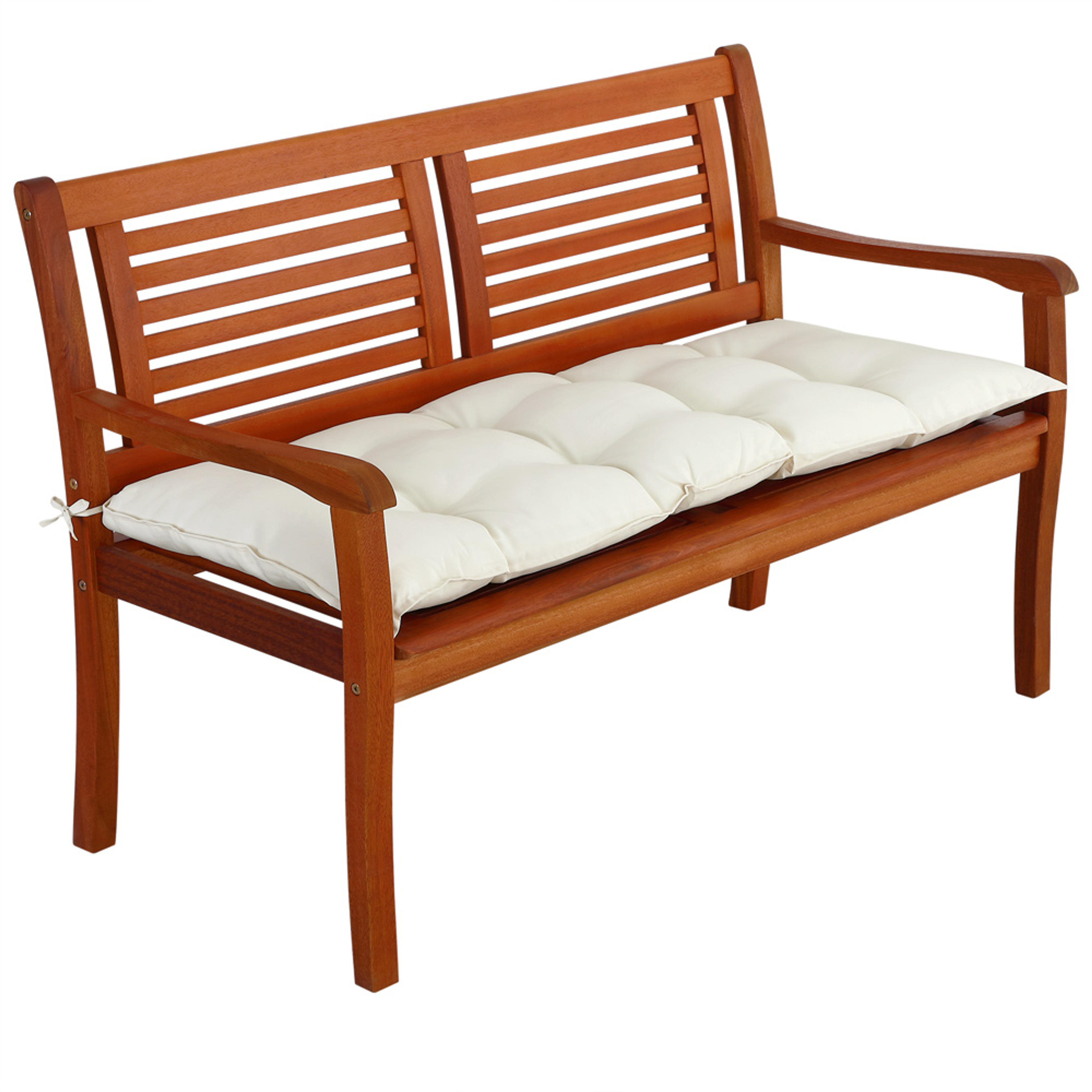Coussin pour banc de jardin crème 110x50x8cm