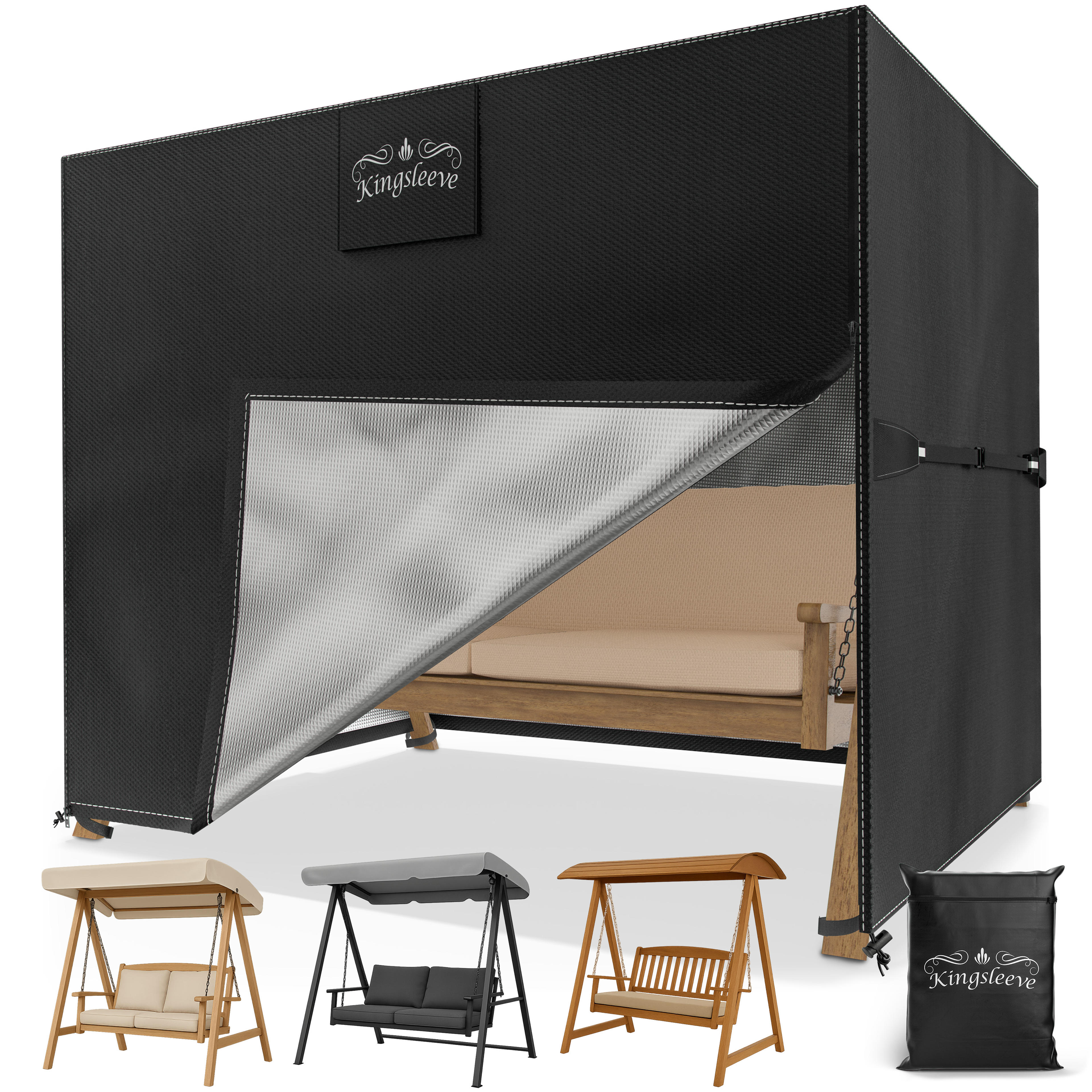 Bâche de protection pour balancelle anthracite 210x150x150cm 9100mm de colonne d'eau