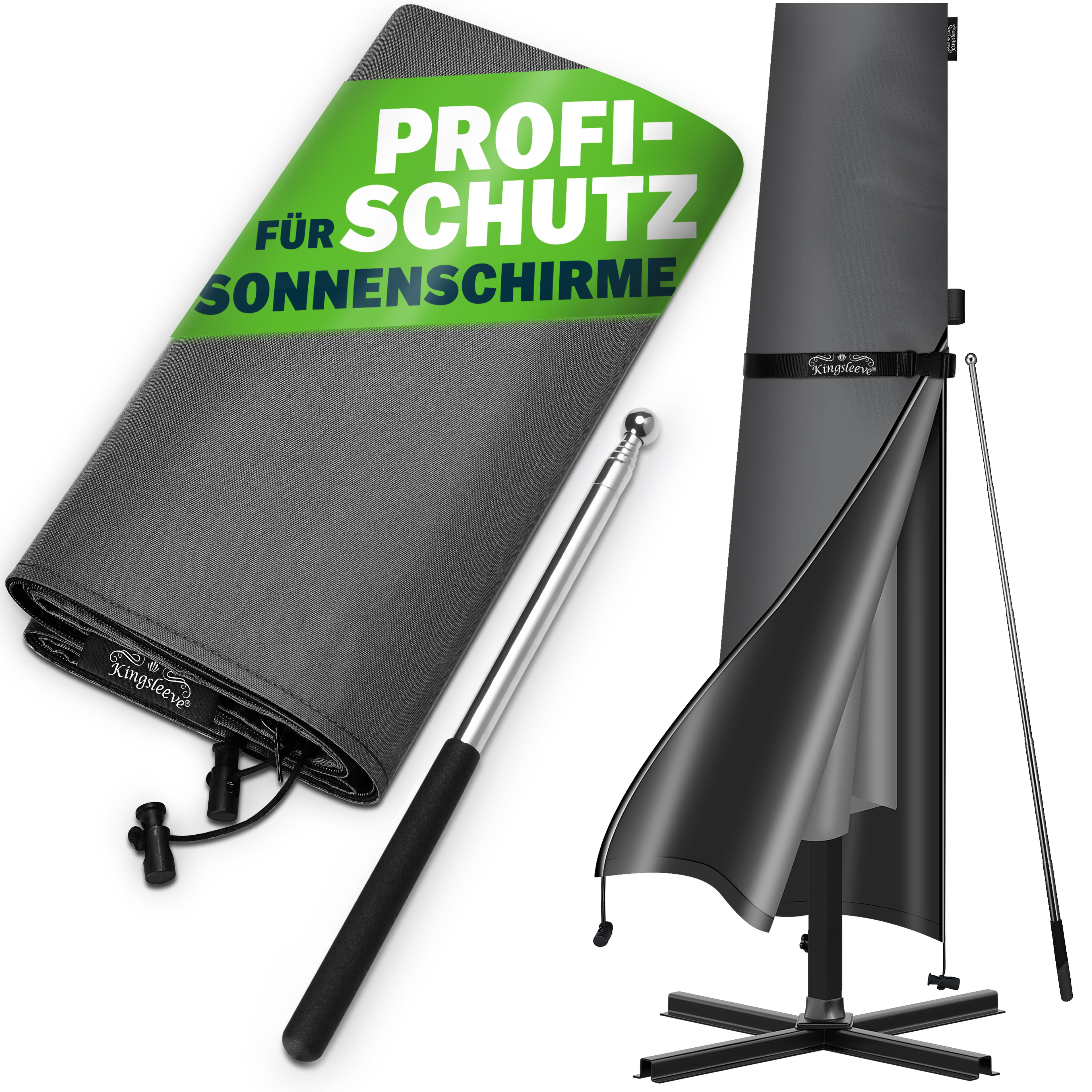 Housse de parasol anthracite Ø350cm imperméable