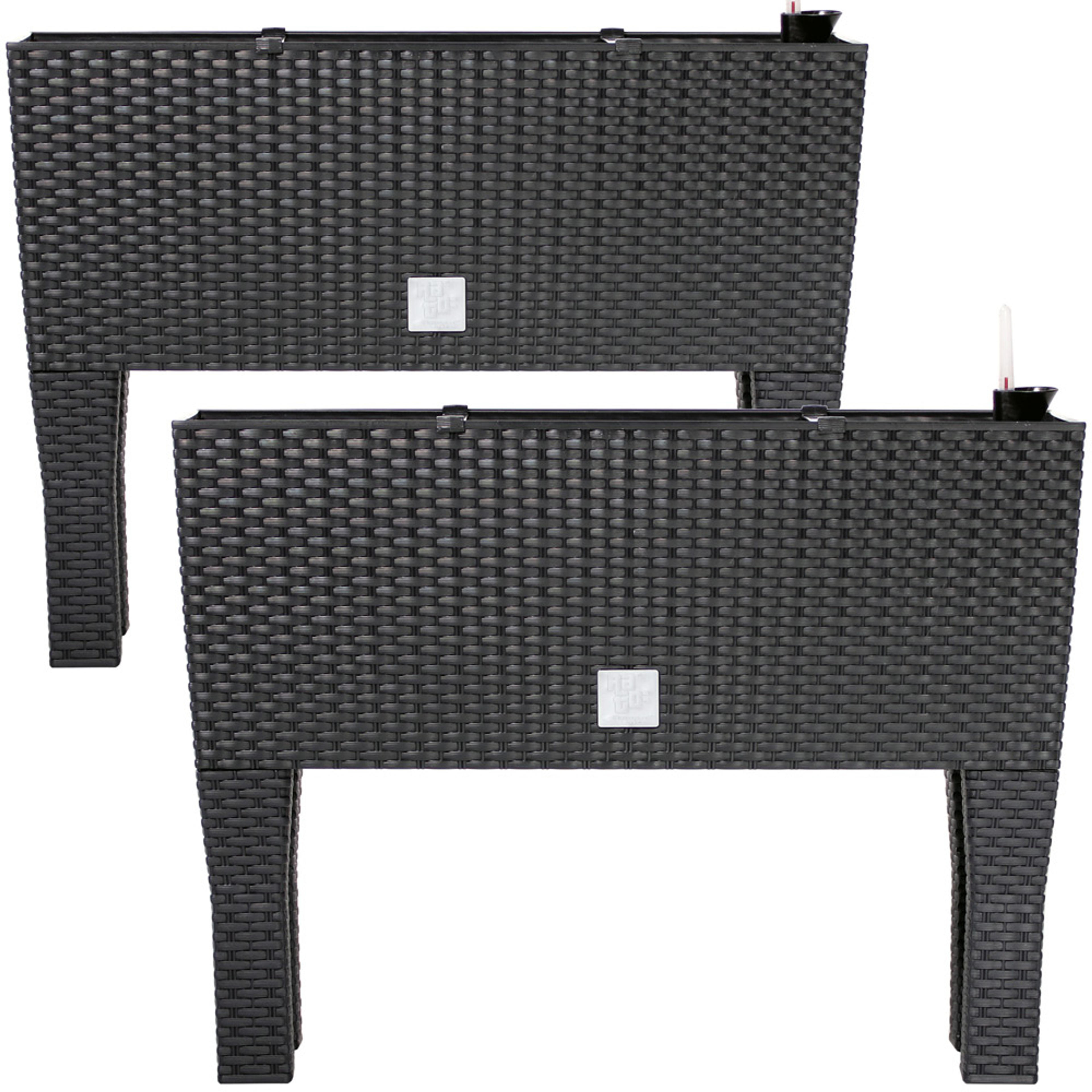 Jardinière 60x25x46cm en polyrotin surélevée