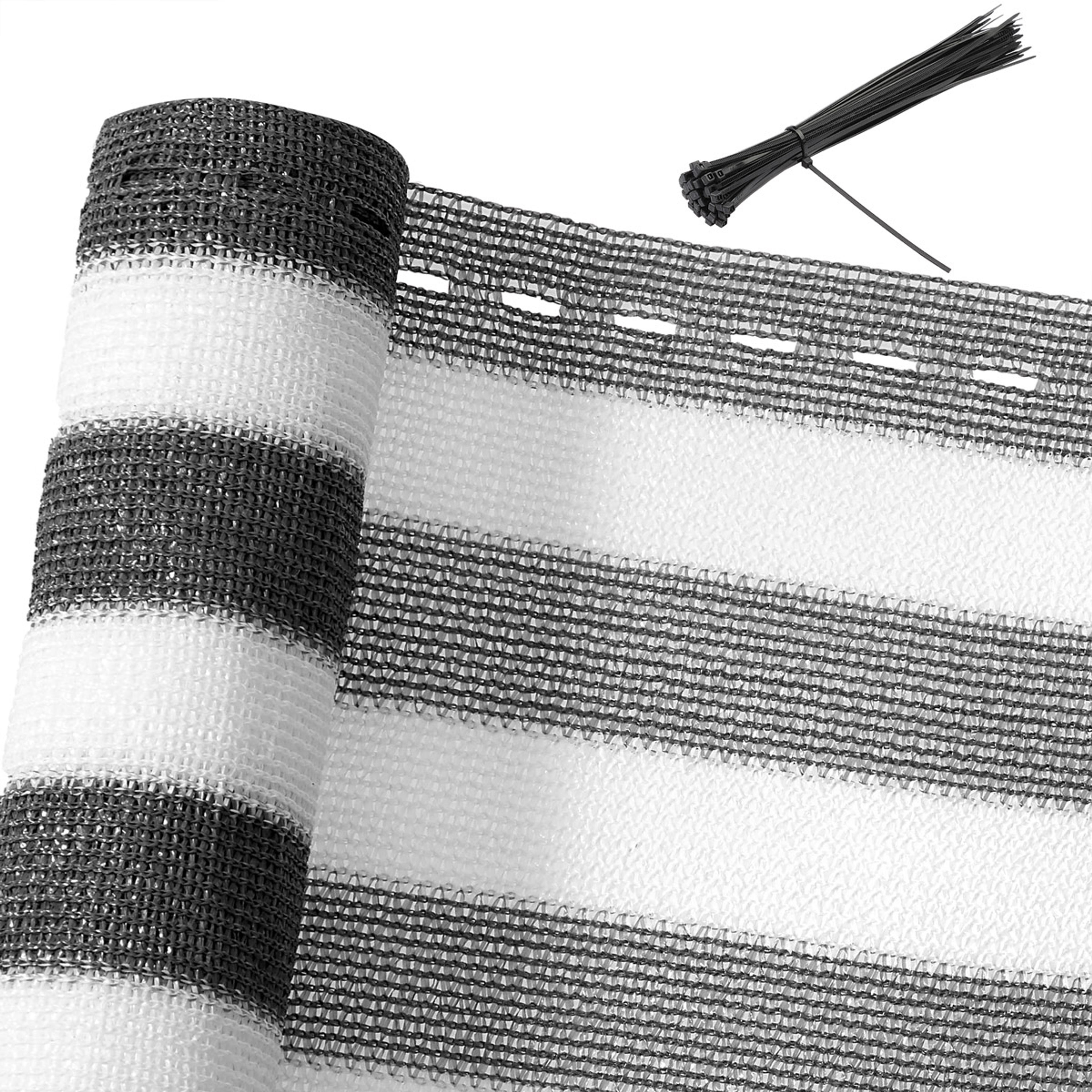Paravent Brise-vue 1,4x10m Gris/Blanc