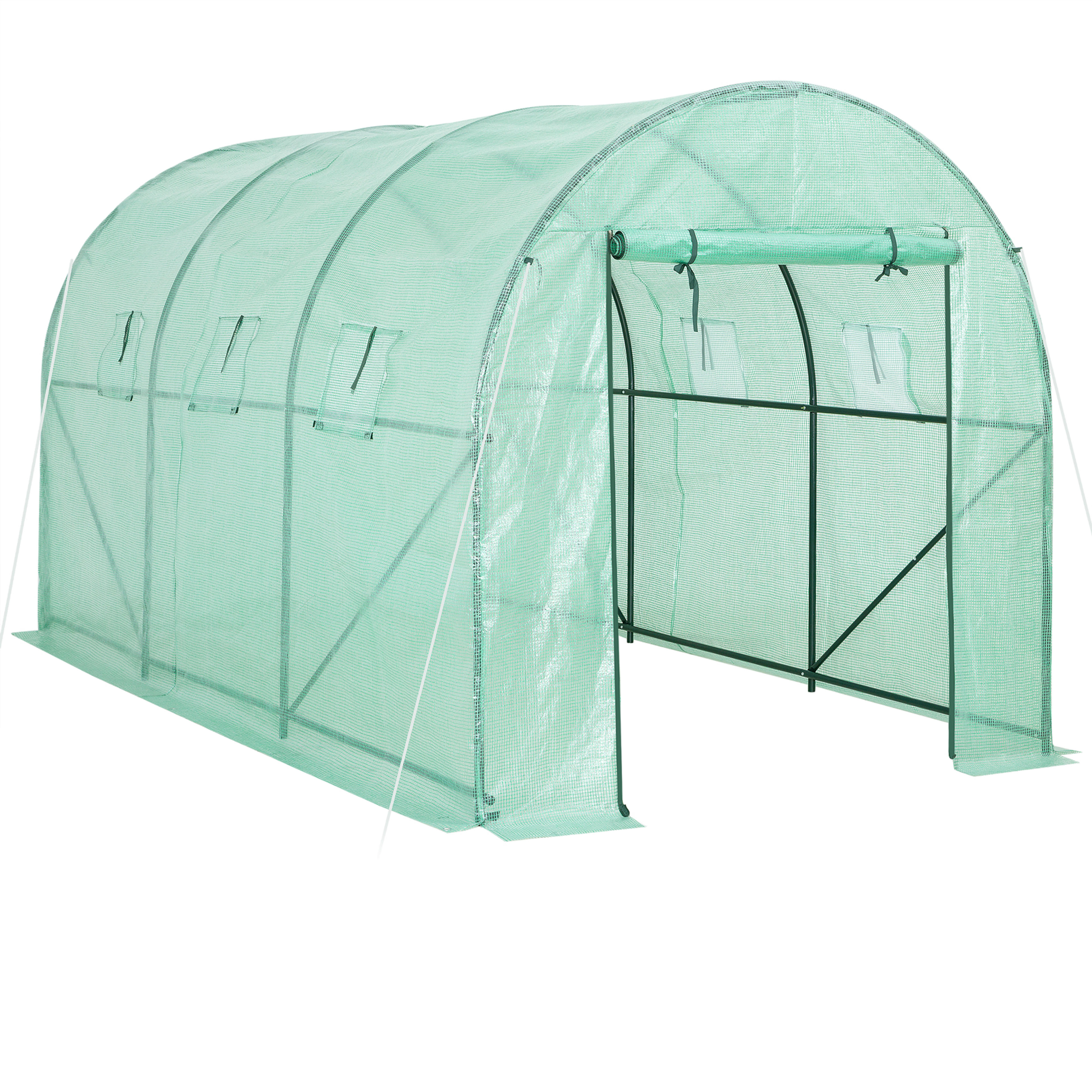 Serre de jardin tunnel 350x200x200cm bâche polyéthylène