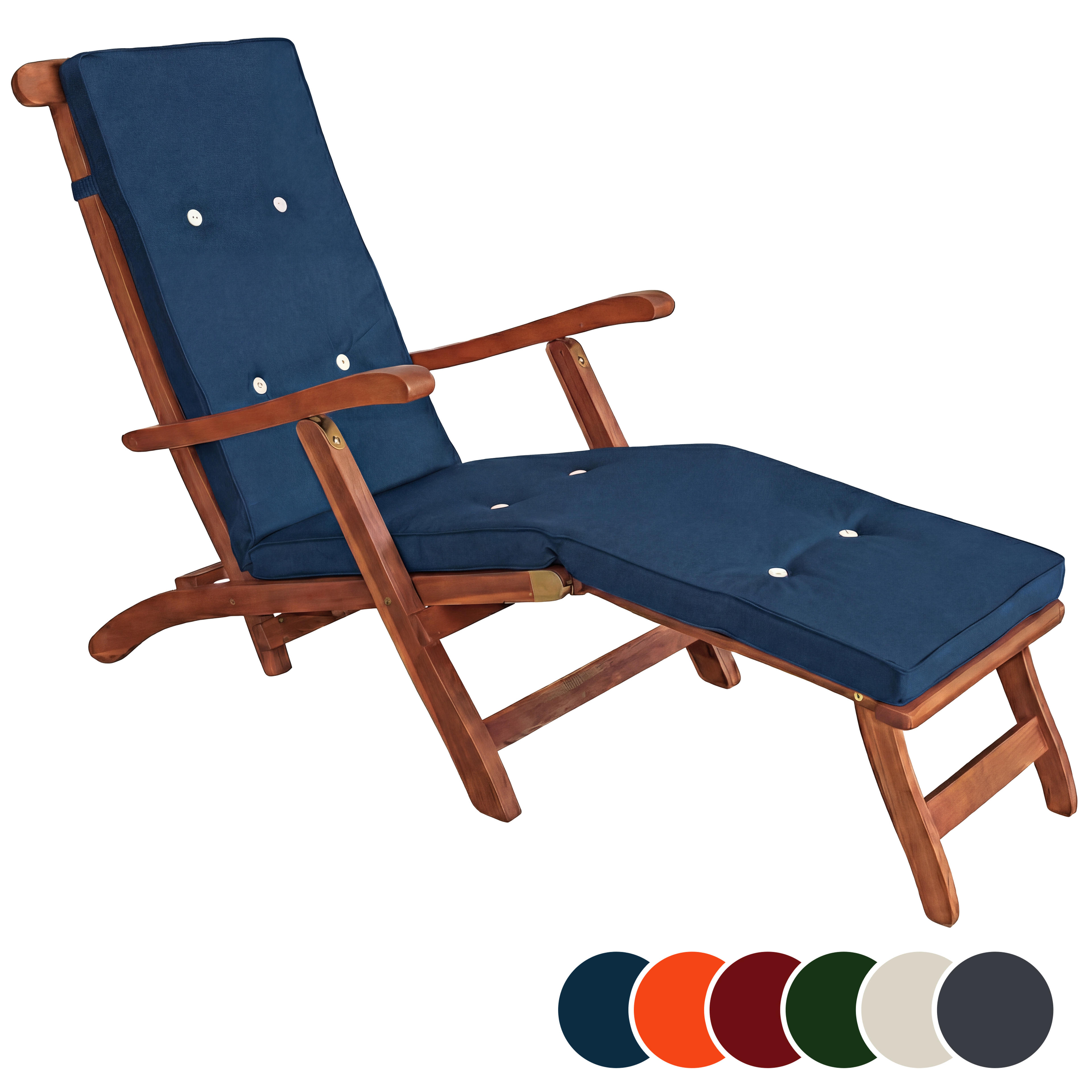 Coussin pour chaise longue bleu 184,5 cm