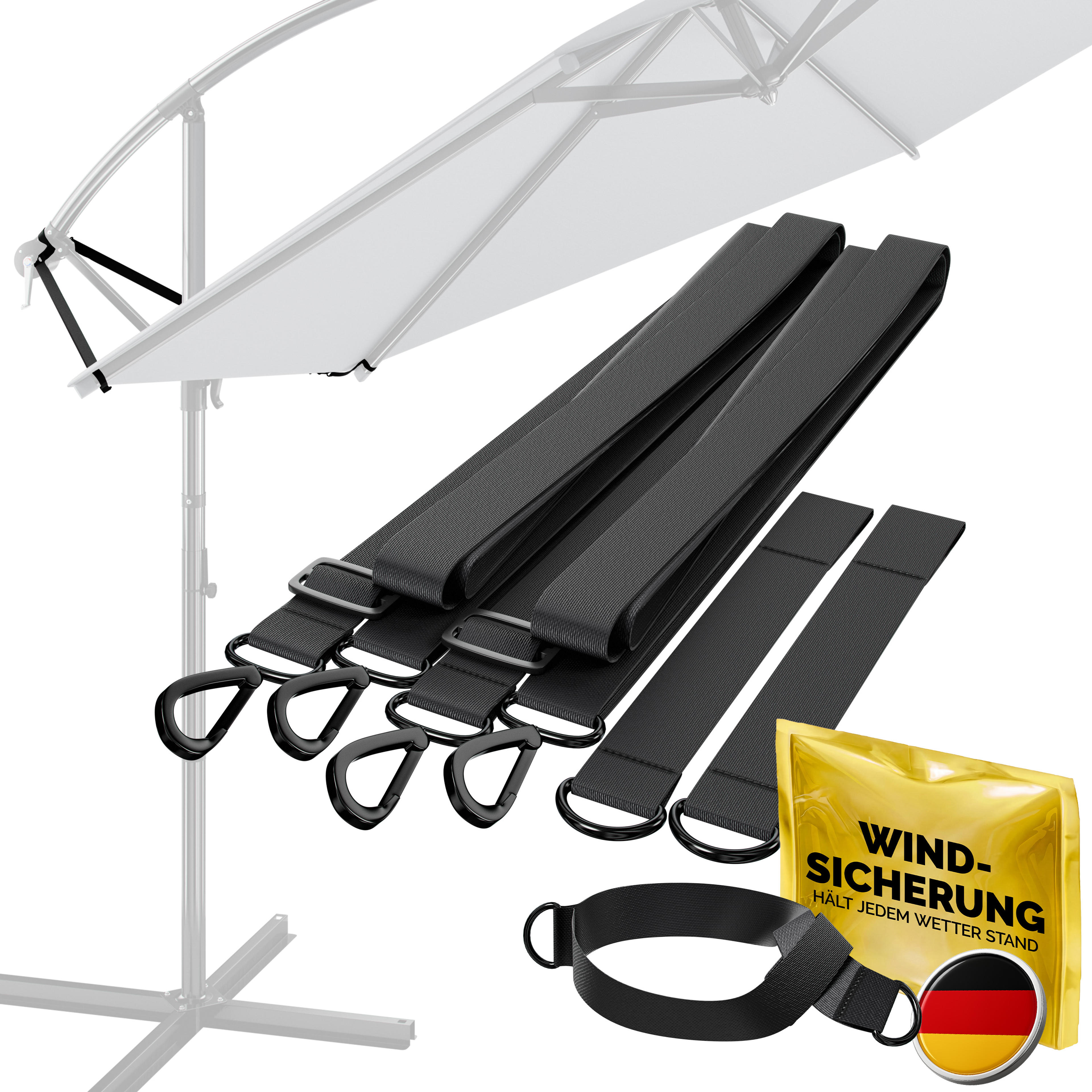 Set de protection contre le vent pour parasol déporté