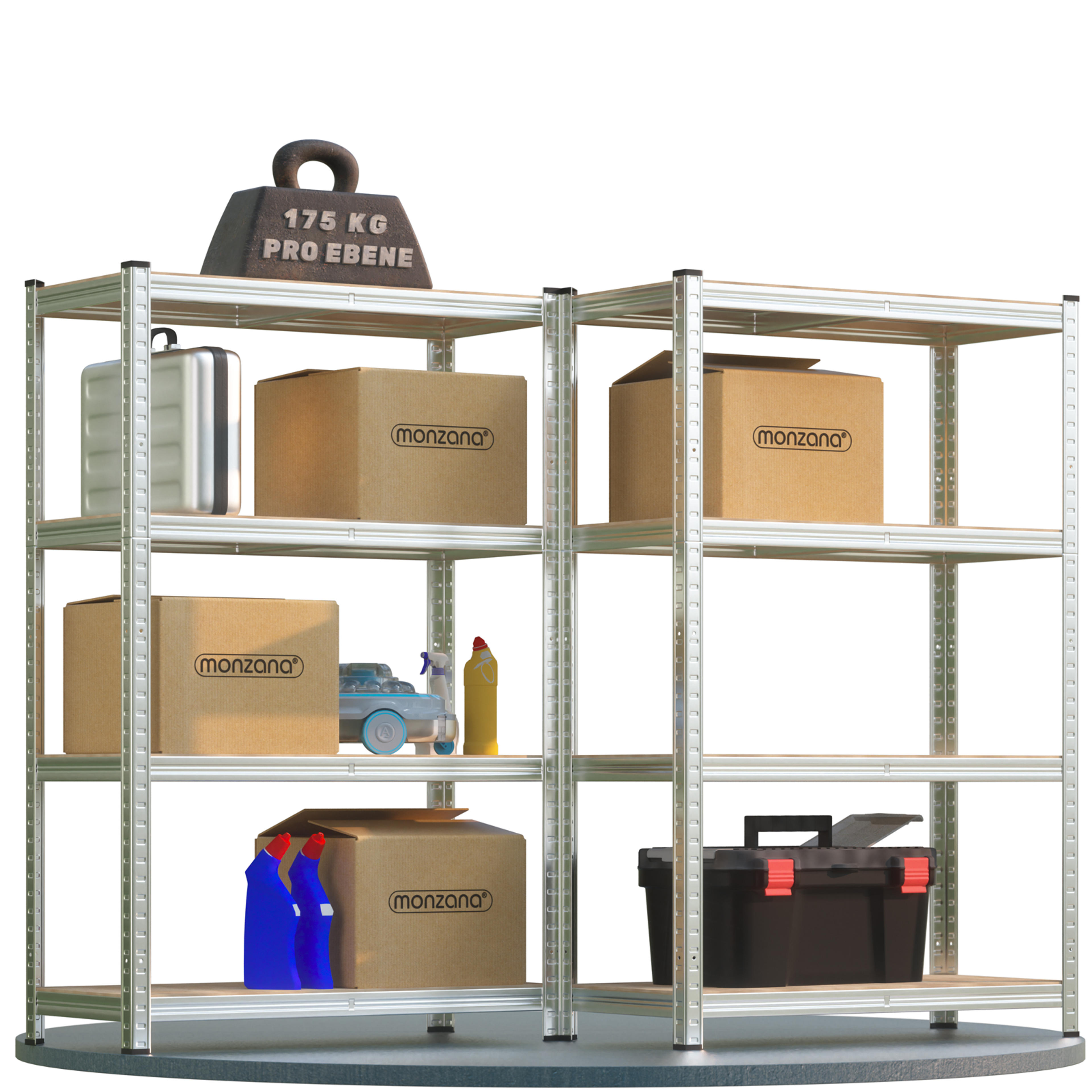 2x Étagère charge lourde 160x90x40cm - 700kg max