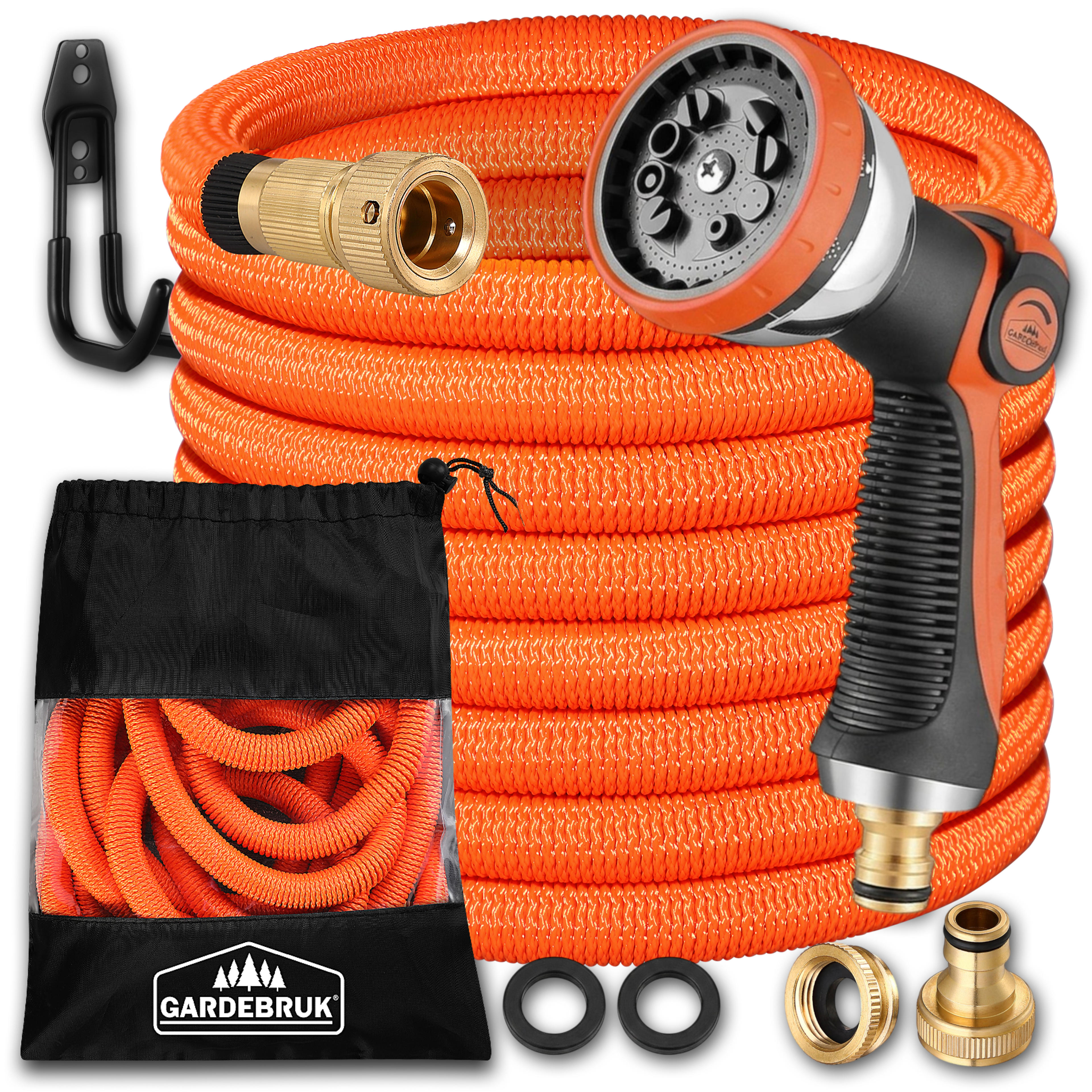 Tuyau d'arrosage orange 15m flexible