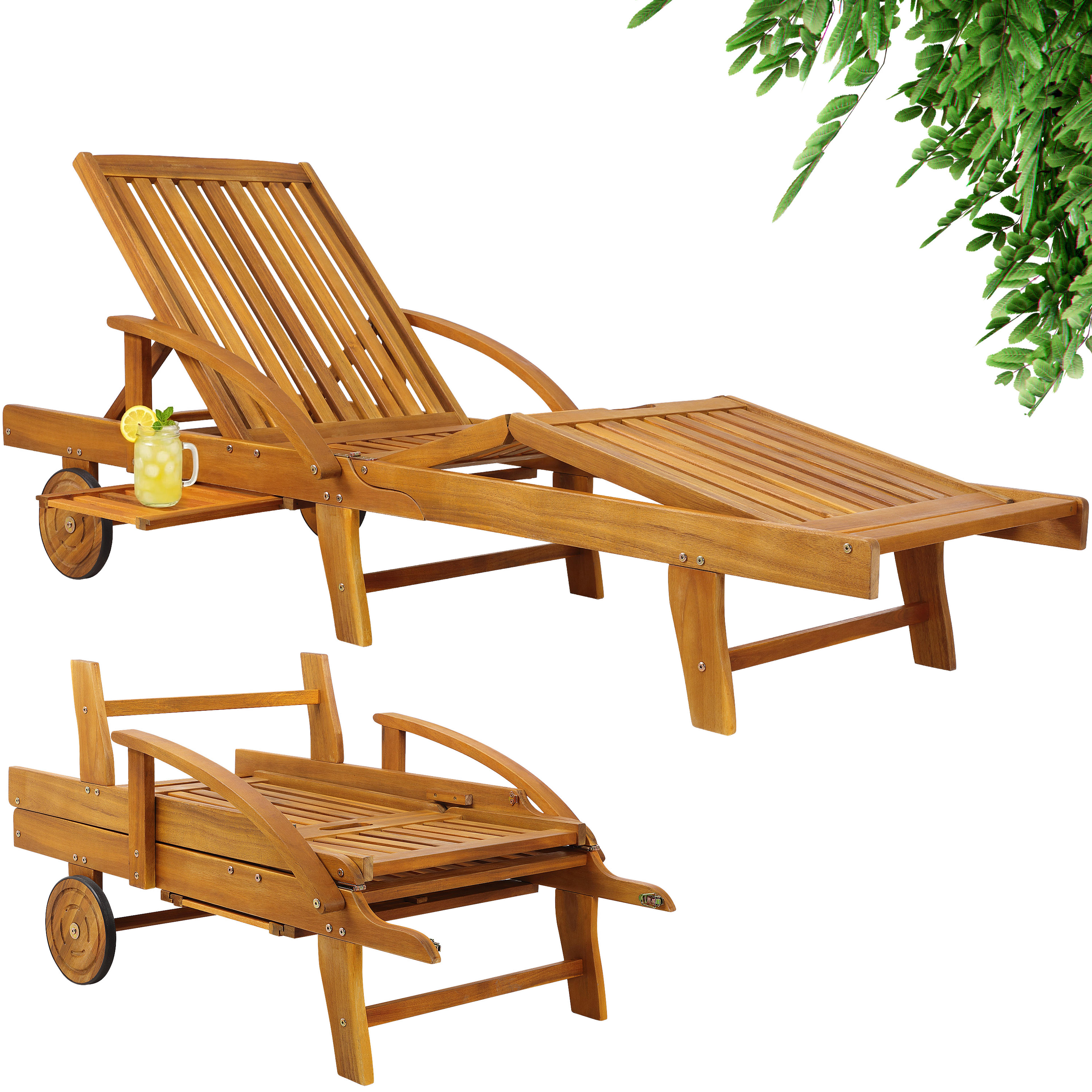 Transat de jardin Tami Sun 200cm en bois d'acacia