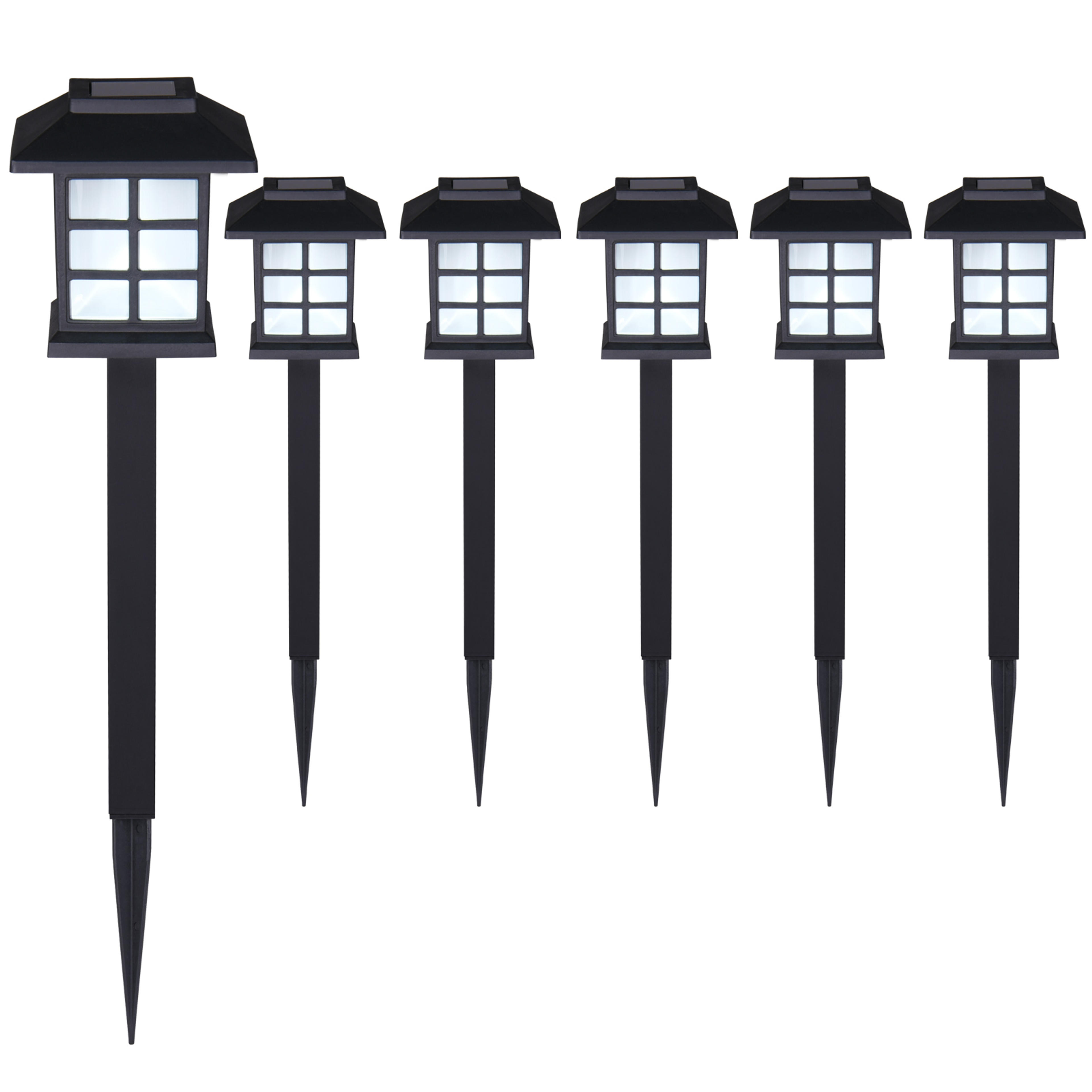 Set de 6x lampes solaires LED lumière pour jardin