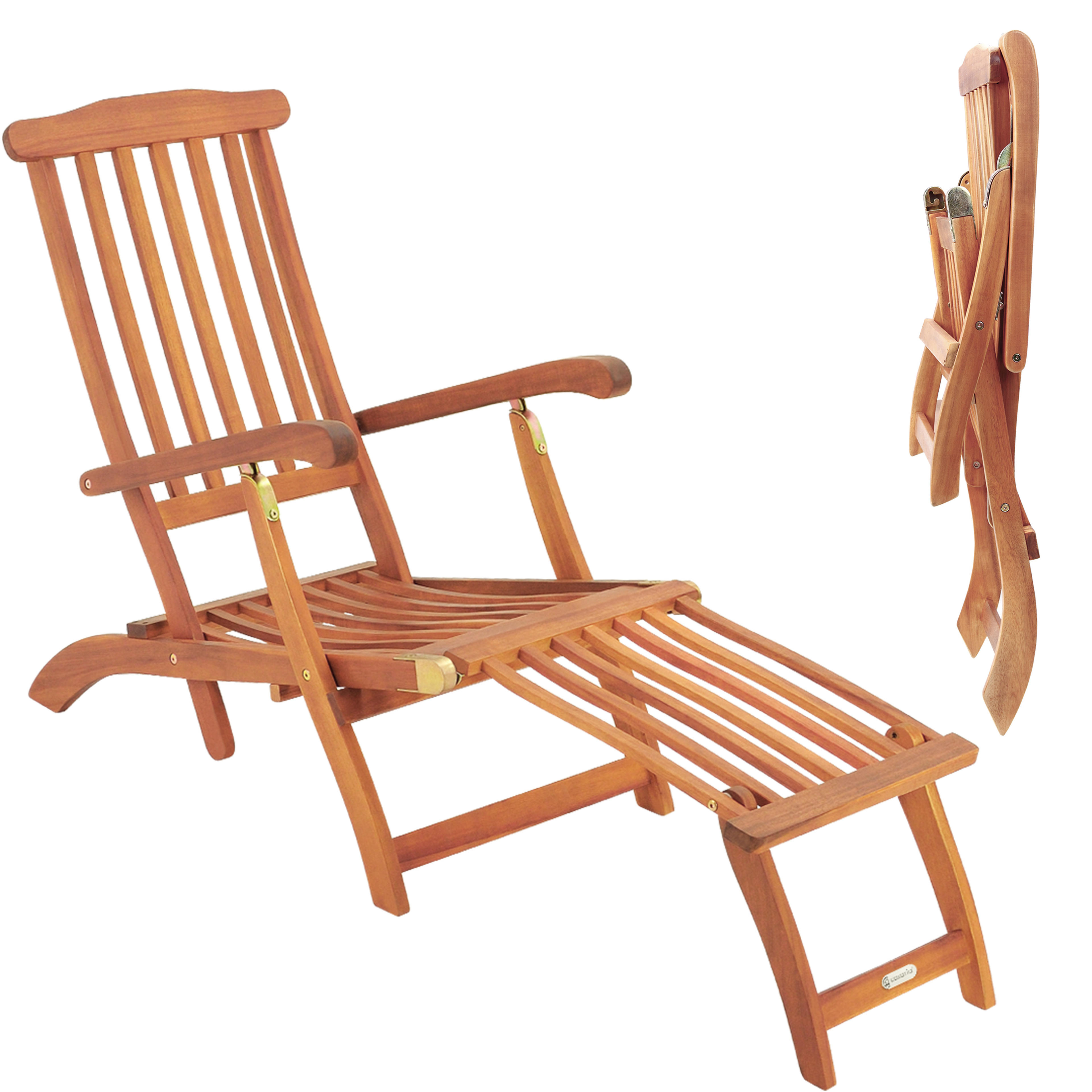 Transat de jardin Queen Mary 120x54x95cm en bois