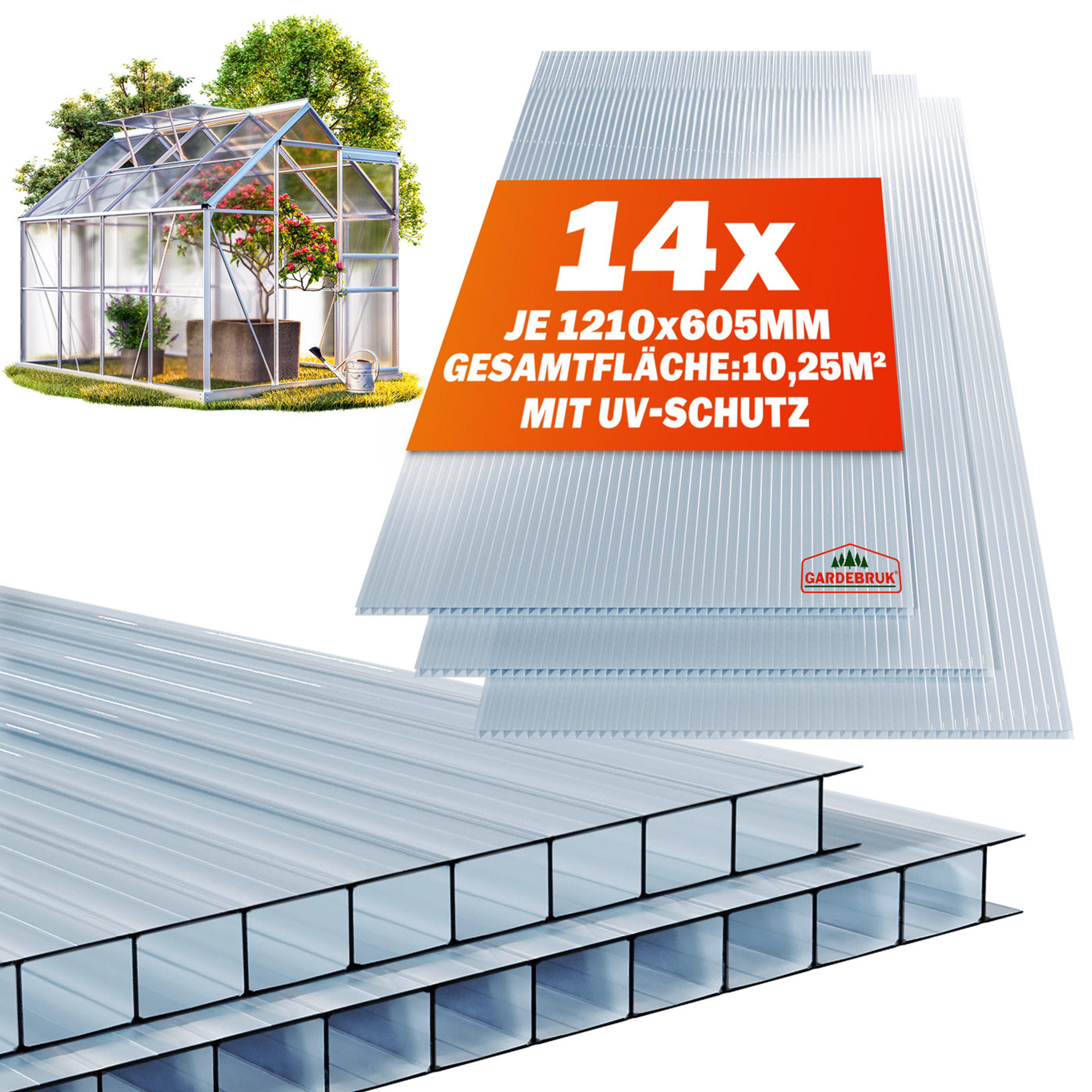 Plaque de polycarbonate creux 10,25 m²
