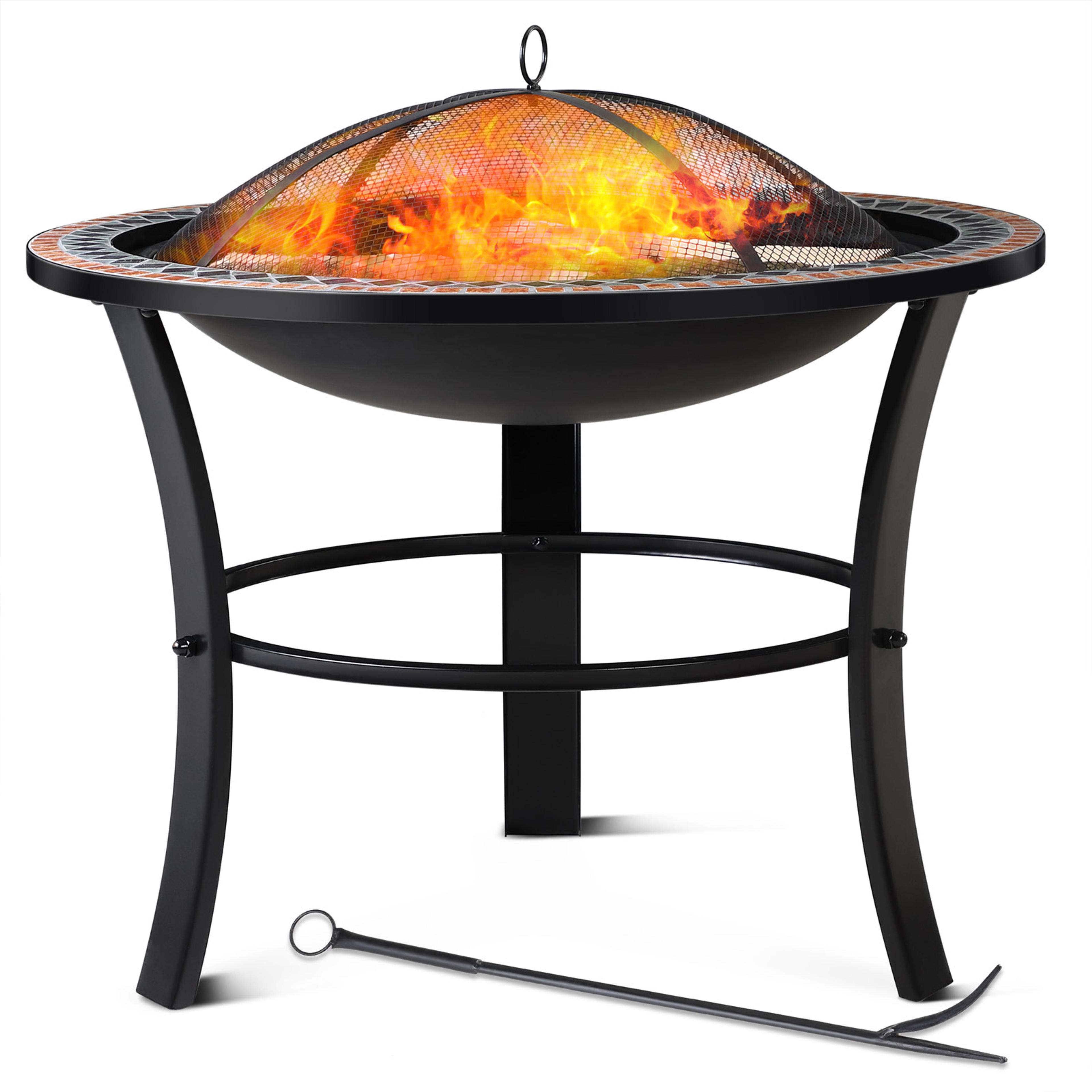Brasero rond Sevilla Ø 76 cm acier laqué avec couvercle