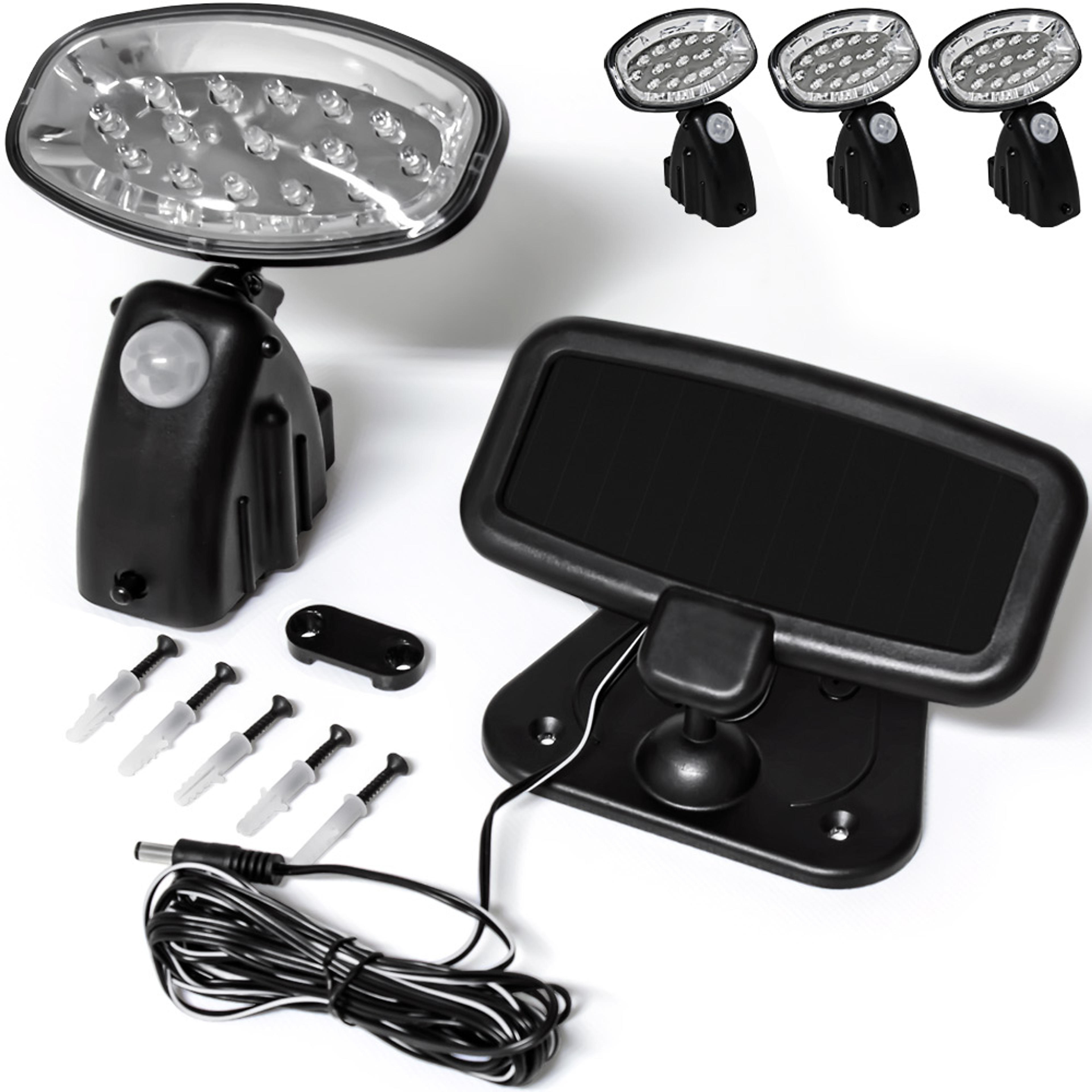 Lampe solaire extérieur 3x luminaire 15 LED détecteur