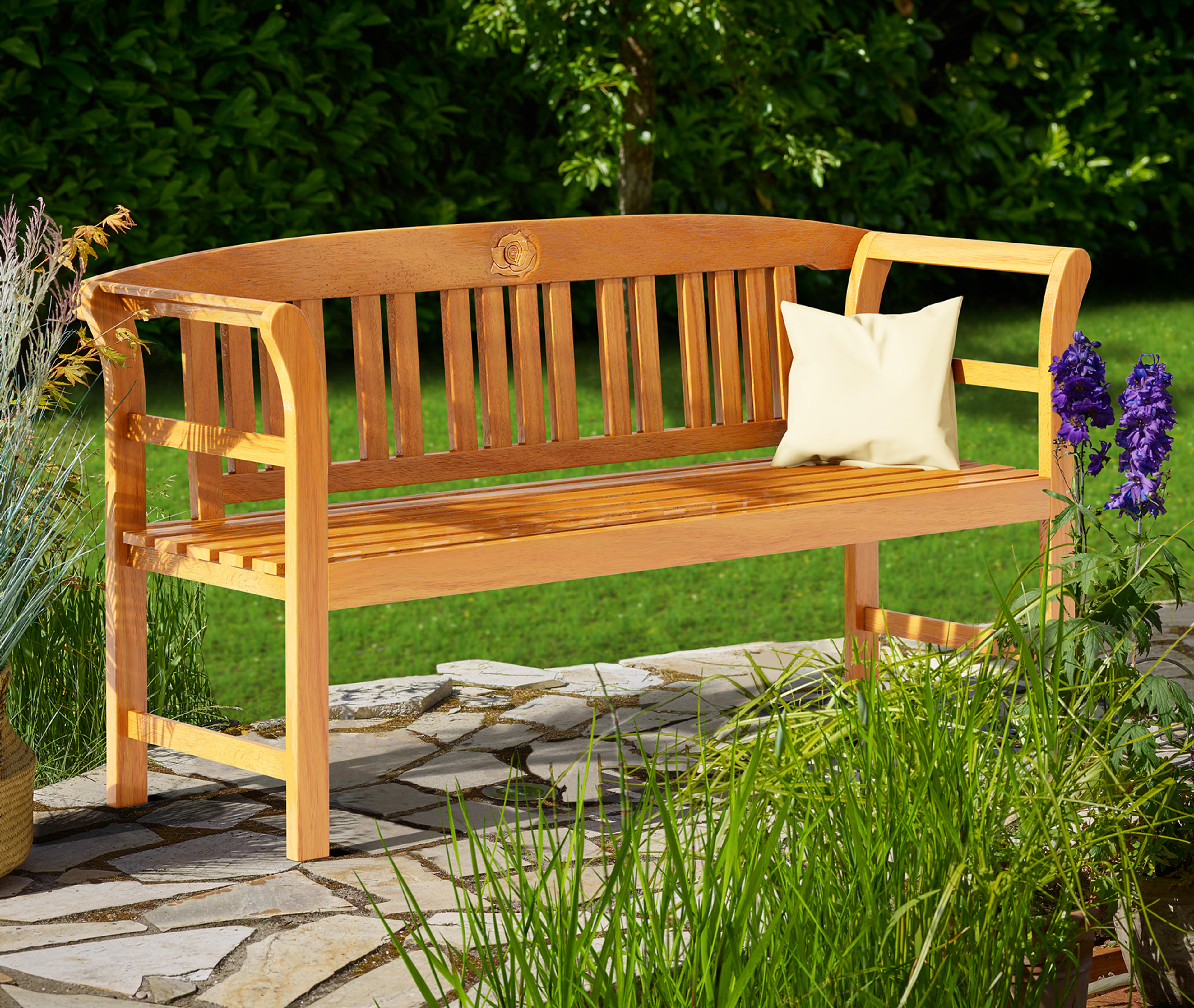 Banc de jardin ROSE 157x45x82cm - Bois d'Eucalyptus