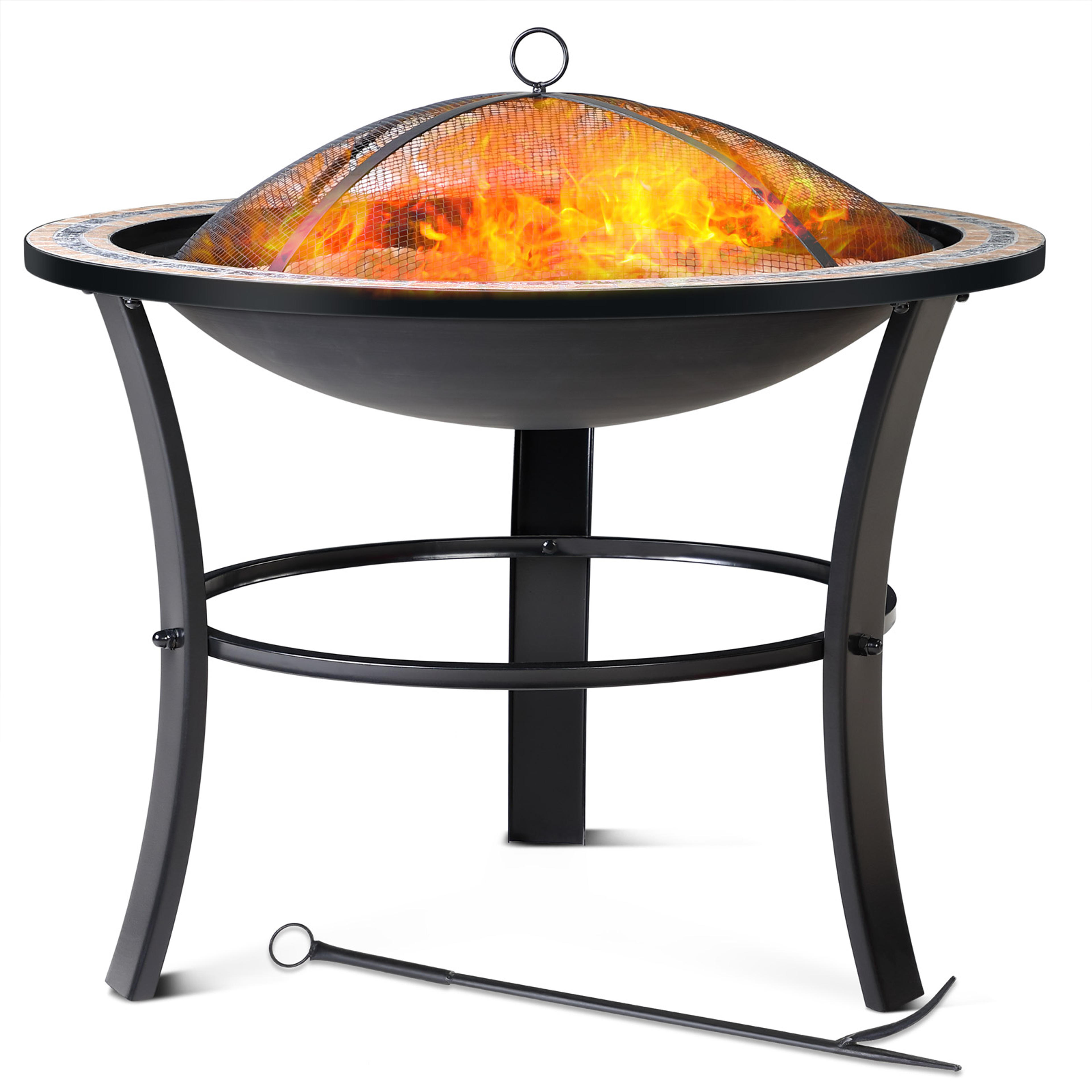 Brasero couvercle acier mosaïque oriental