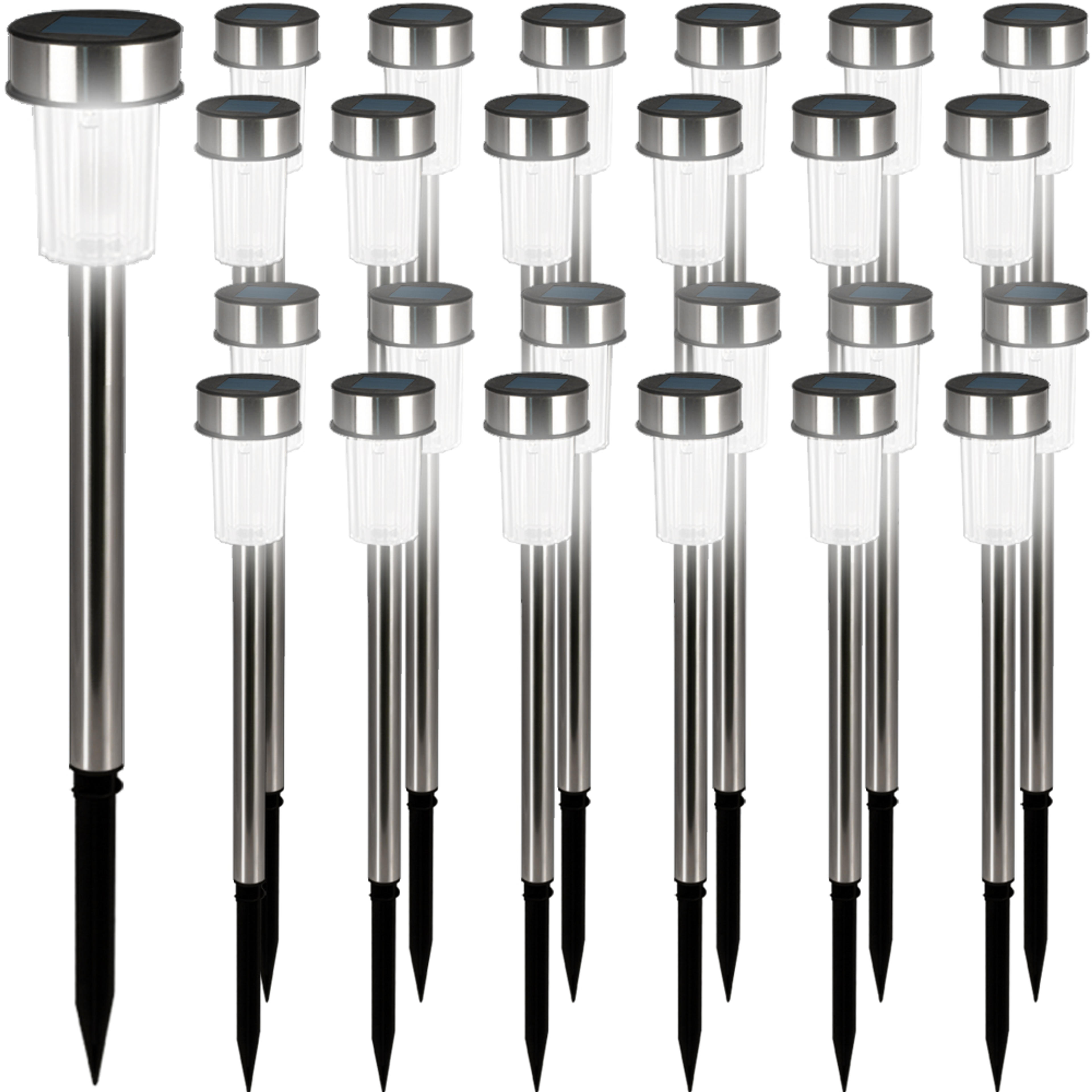 24x Lampe solaire LED inox clairage extérieur jardin