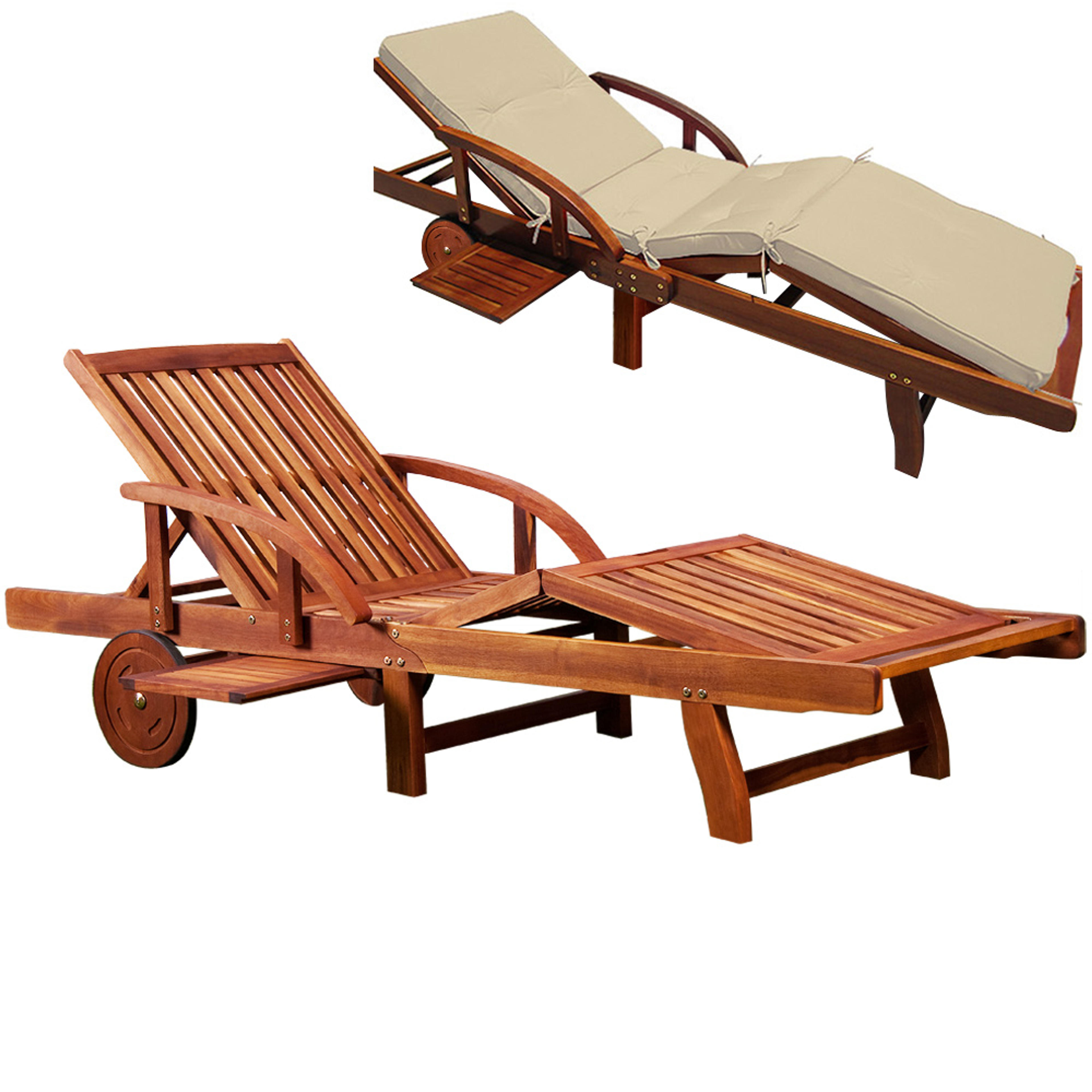 Transat de jardin Tami Sun 200cm avec coussin