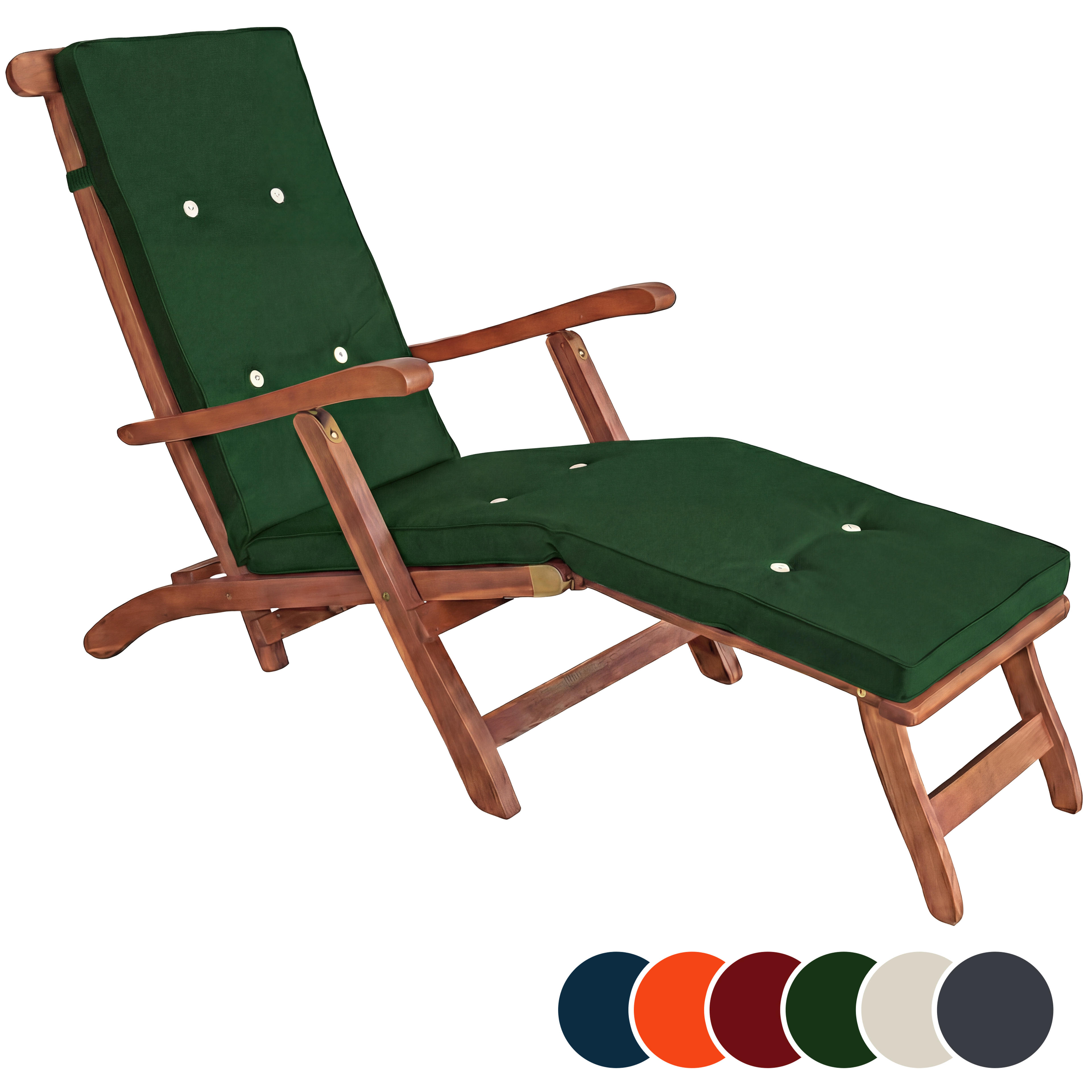 Coussin pour chaise longue 184,5 cm vert