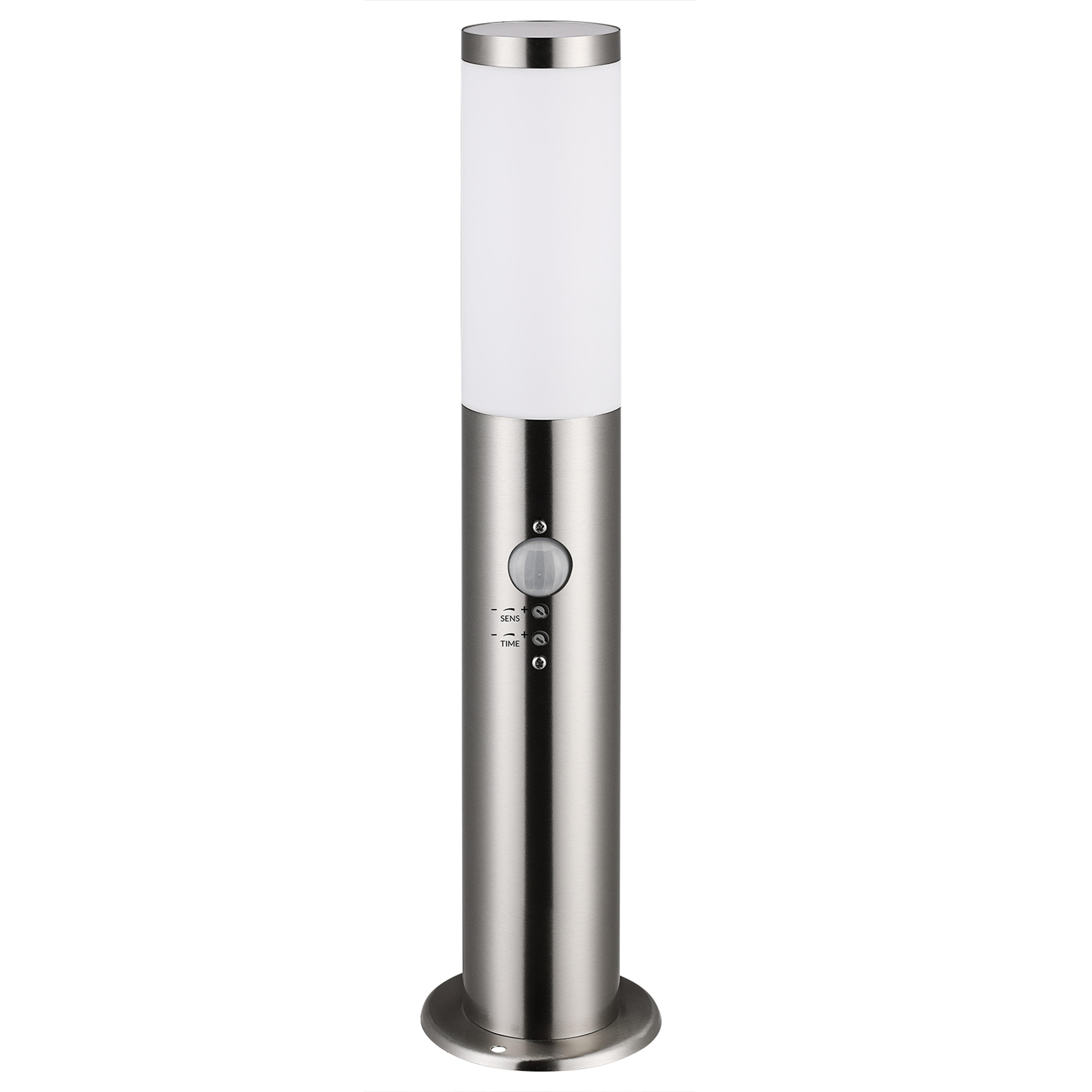 Lampadaire Dahlia argent en acier inoxydable avec détecteur
