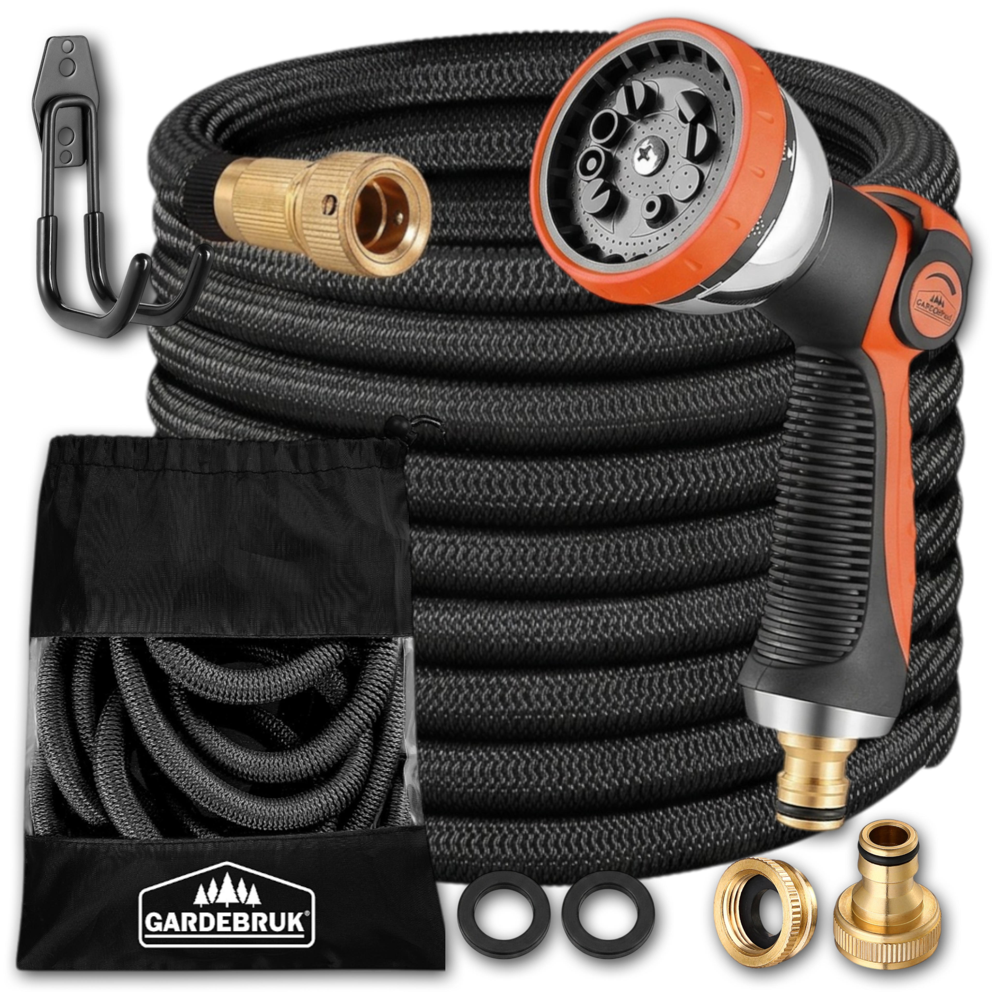 Tuyau d'arrosage noir 15m flexible