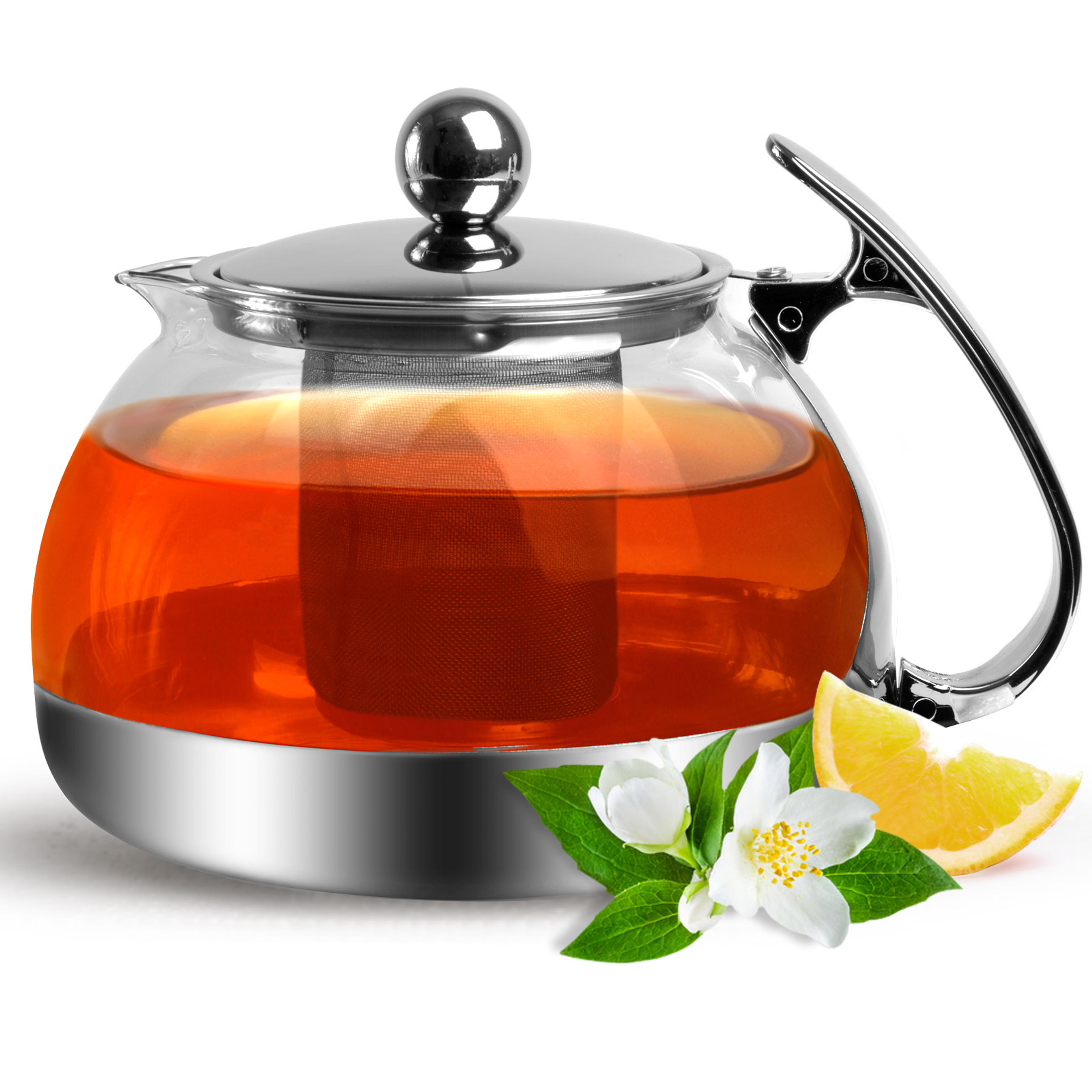 Théière en verre avec infuseur amovible 1,2L