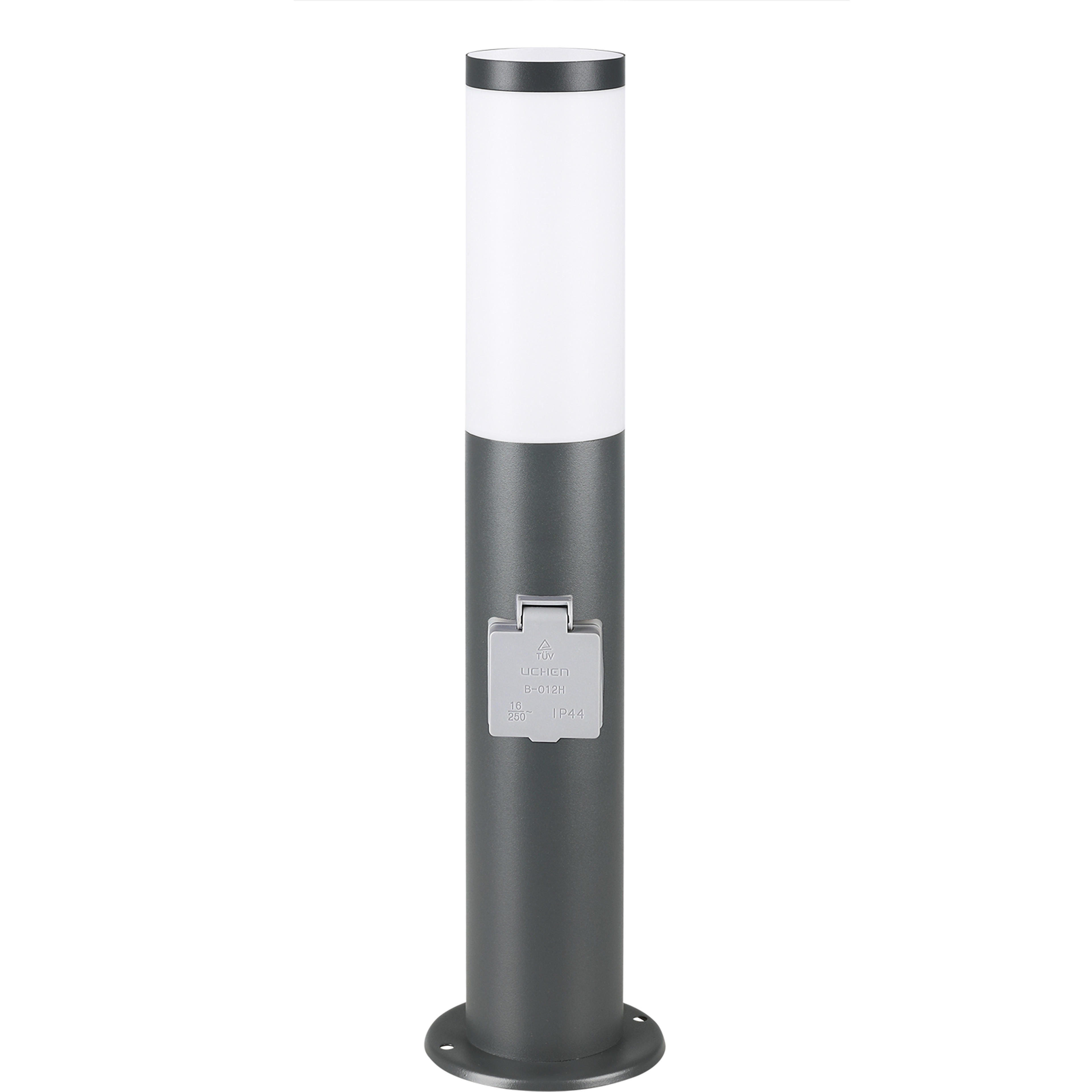 Lampadaire extérieur anthracite Dahlia acier inoxydable